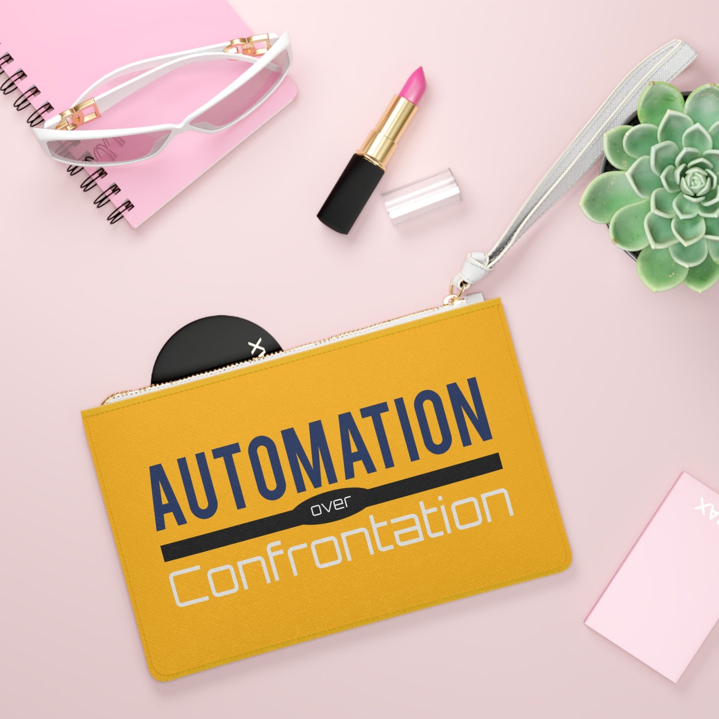 Automation Over Confrontation Clutch Bag - Stylish & Practical for Everyday Use