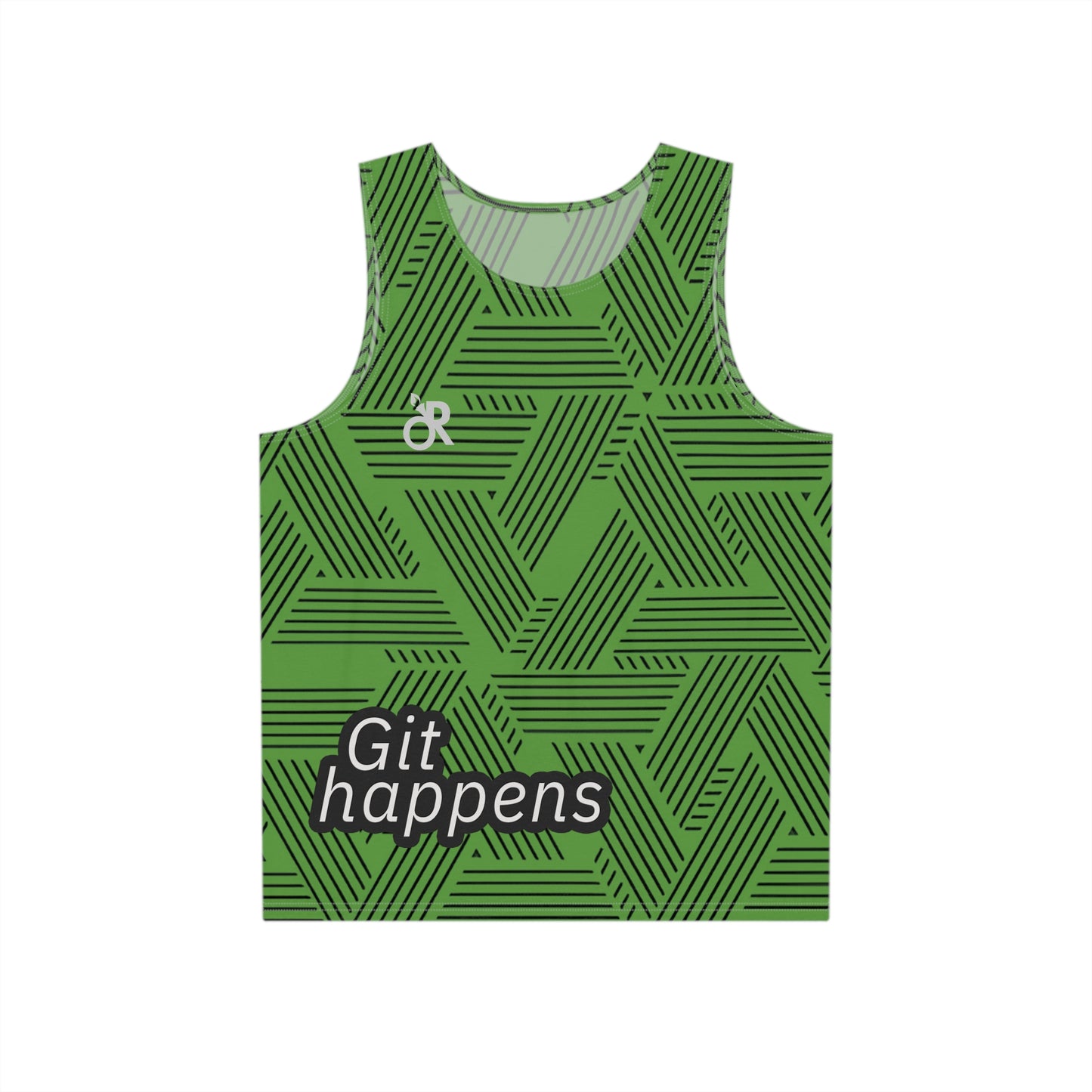 Men's AOP Tank Top - 'Git Happens' - Fun Workout Gear, Summer Essential, Casual Wear, Gifts for Him, Graphic Apparel