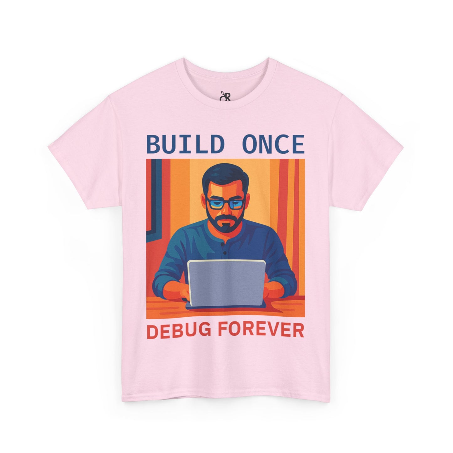 Tech Humor Unisex Heavy Cotton Tee, Geeky Shirt for Programmers, Funny Gift for Developers, Coding Enthusiast Apparel, Debug Forever Design