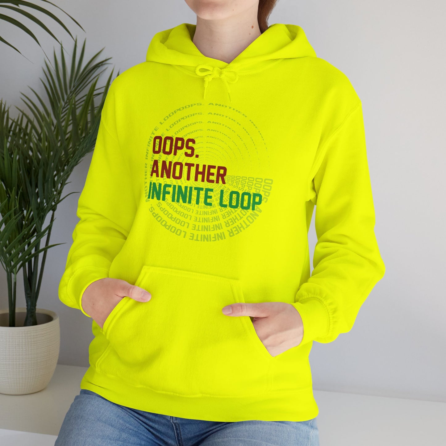 Casual Humor Hoodie - "Oops, Another Infinite Loop" - Unisex Sweatshirt for Programmers, Tech Lovers, Cozy Gift, Autumn Wear, Funny Gift
