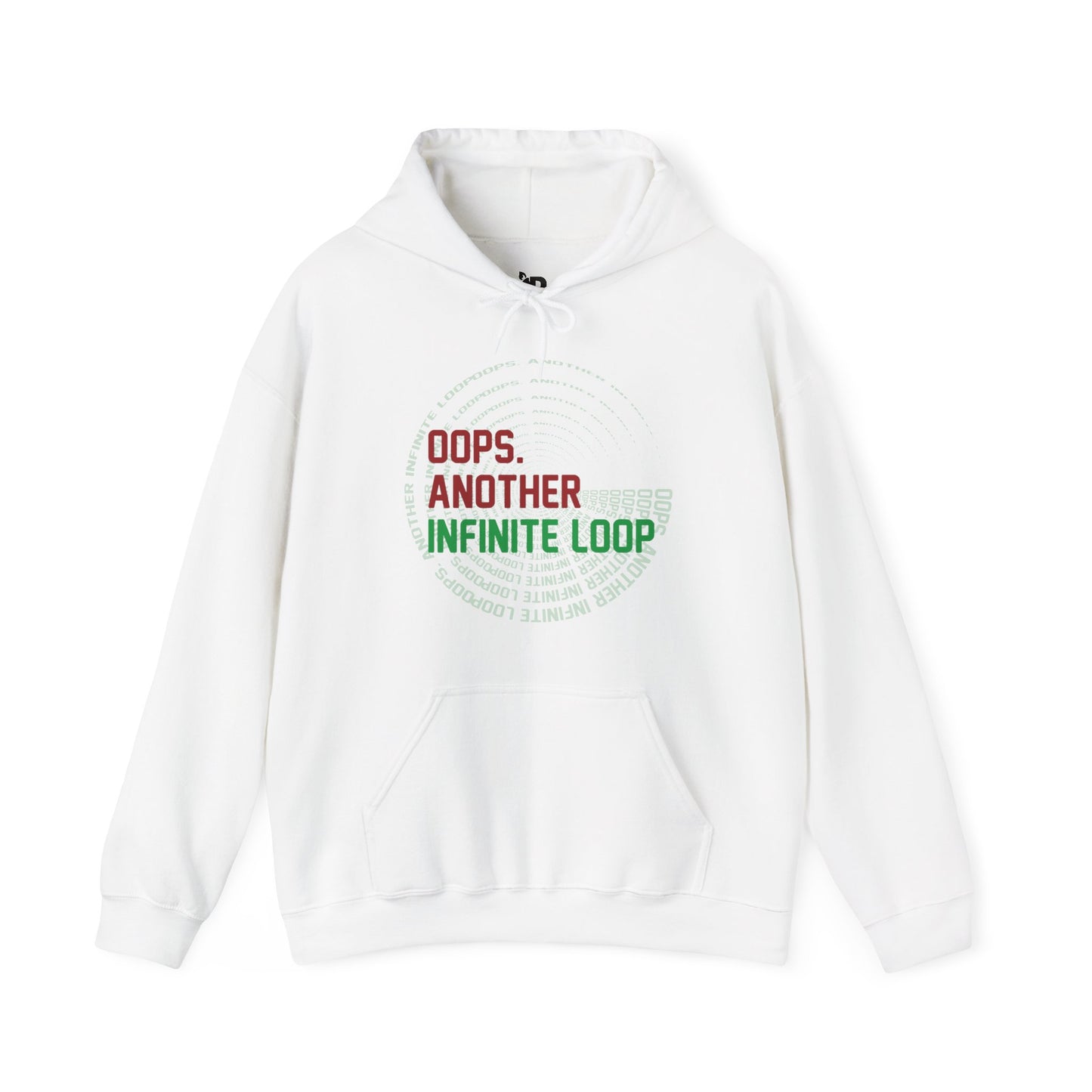 Casual Humor Hoodie - "Oops, Another Infinite Loop" - Unisex Sweatshirt for Programmers, Tech Lovers, Cozy Gift, Autumn Wear, Funny Gift
