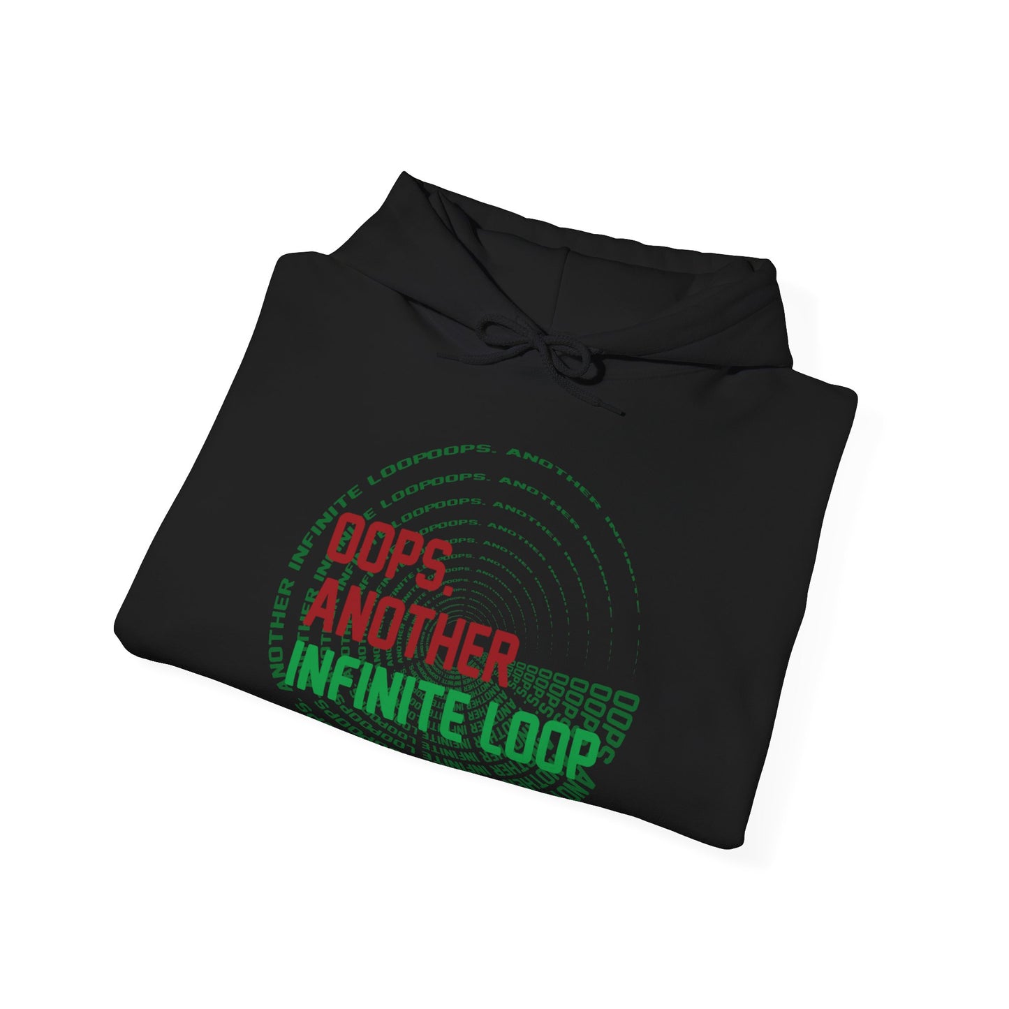 Casual Humor Hoodie - "Oops, Another Infinite Loop" - Unisex Sweatshirt for Programmers, Tech Lovers, Cozy Gift, Autumn Wear, Funny Gift