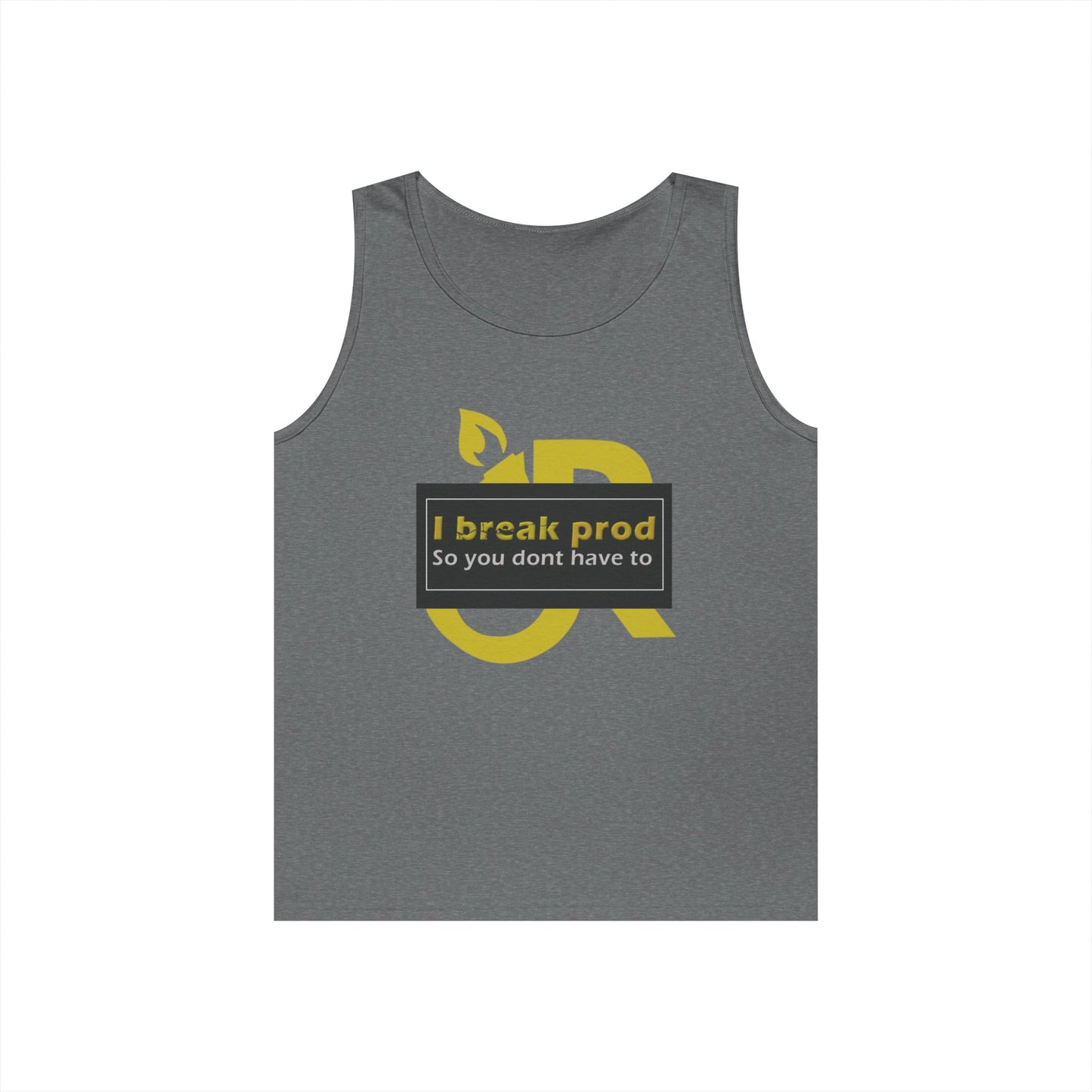 Unisex Heavy Cotton Tank Top with "I Break Prod" Design - Summer Essential for Men and Women, Casual Wear, Gift Idea, Fitness Apparel