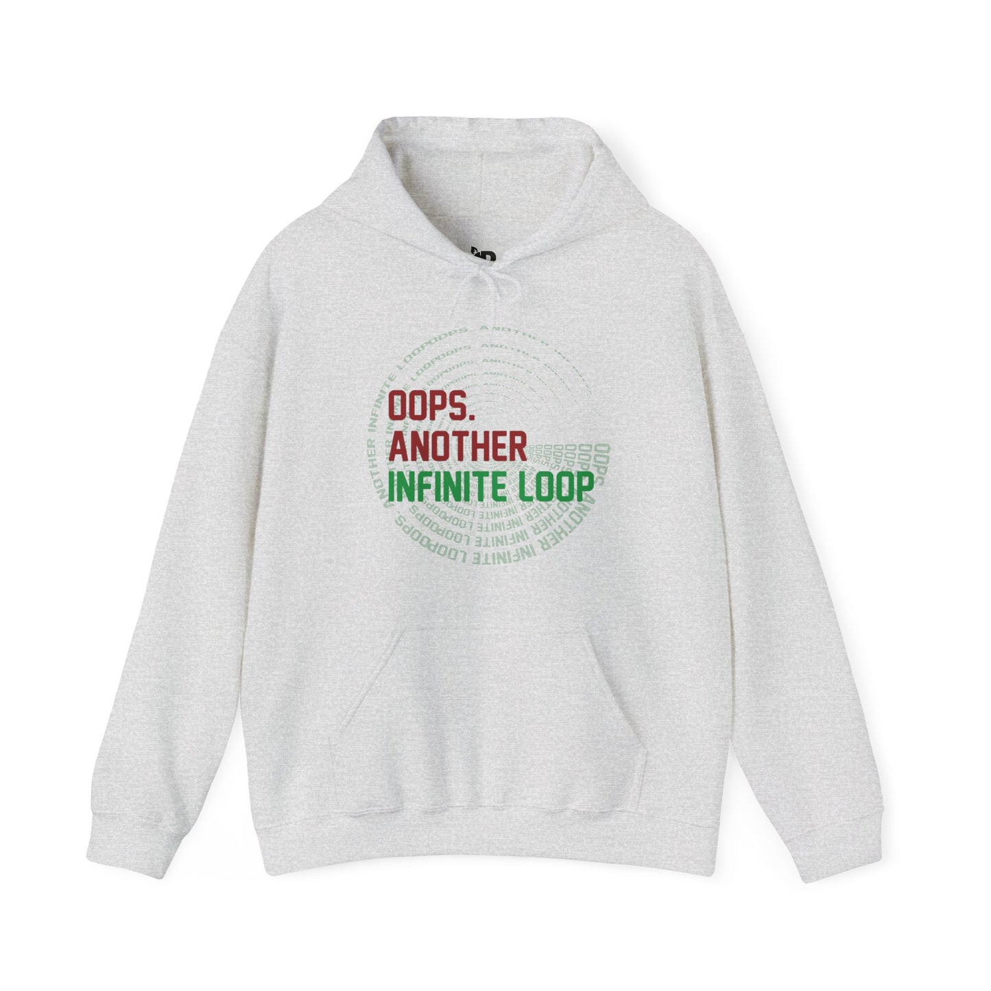 Casual Humor Hoodie - "Oops, Another Infinite Loop" - Unisex Sweatshirt for Programmers, Tech Lovers, Cozy Gift, Autumn Wear, Funny Gift