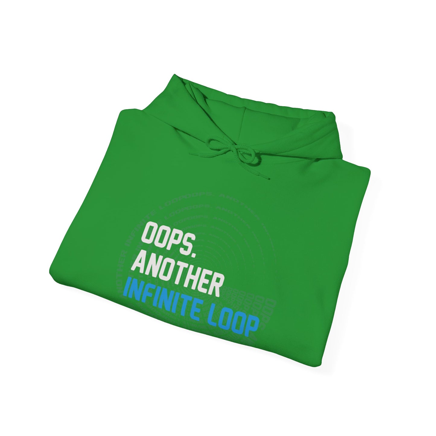 Casual Humor Hoodie - "Oops, Another Infinite Loop" - Unisex Sweatshirt for Programmers, Tech Lovers, Cozy Gift, Autumn Wear, Funny Gift