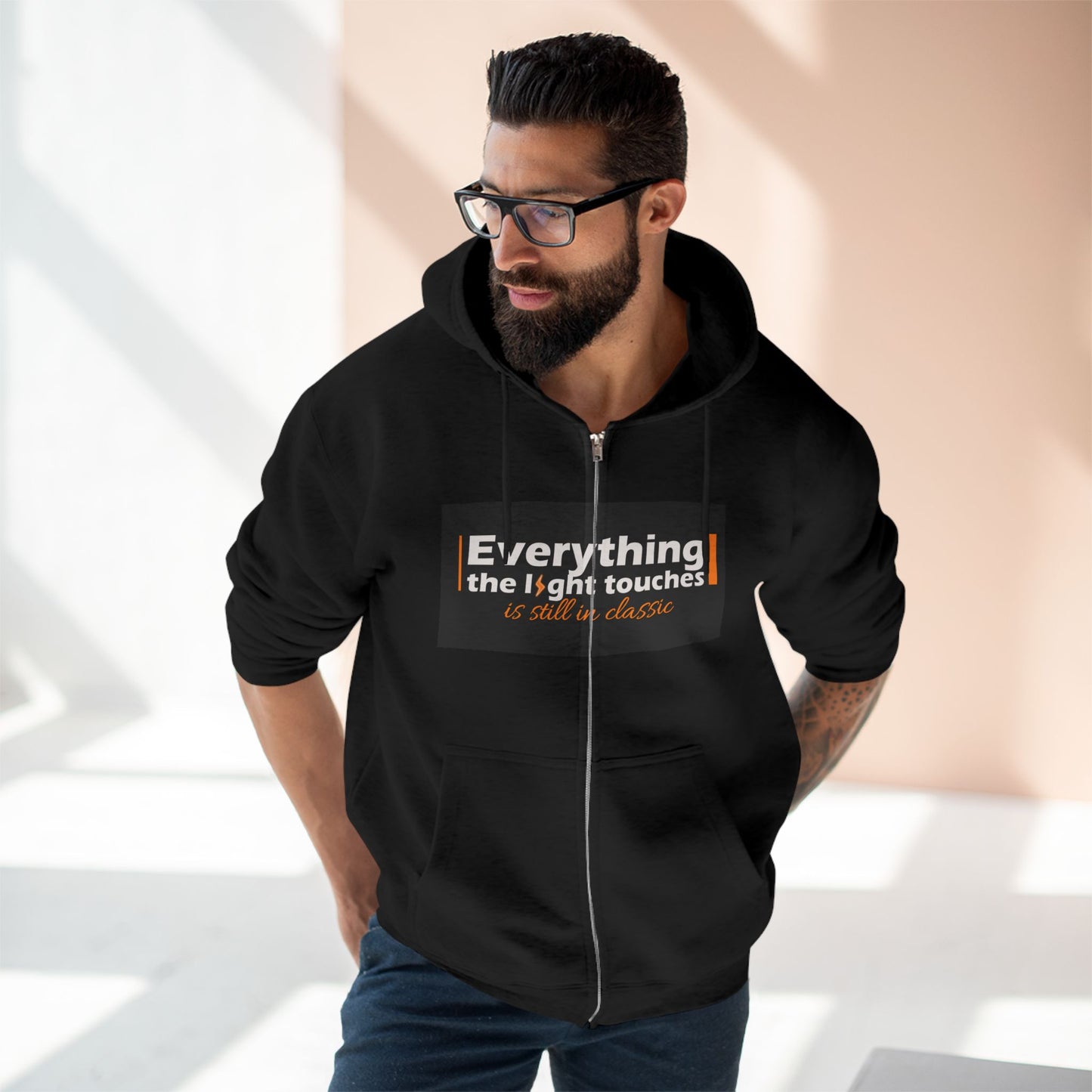 Inspirational Zip Hoodie, Cozy Sweatshirt, Stylish Layer, Unisex Casual Wear, Gift for Friends, Motivational Apparel