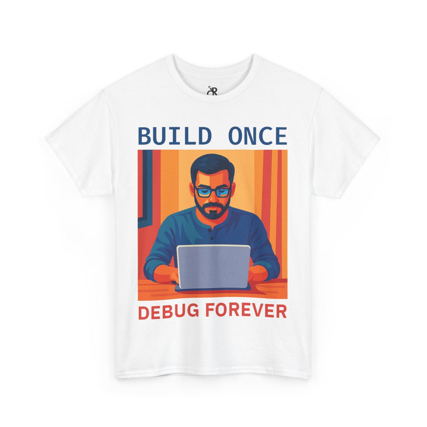 Tech Humor Unisex Heavy Cotton Tee, Geeky Shirt for Programmers, Funny Gift for Developers, Coding Enthusiast Apparel, Debug Forever Design