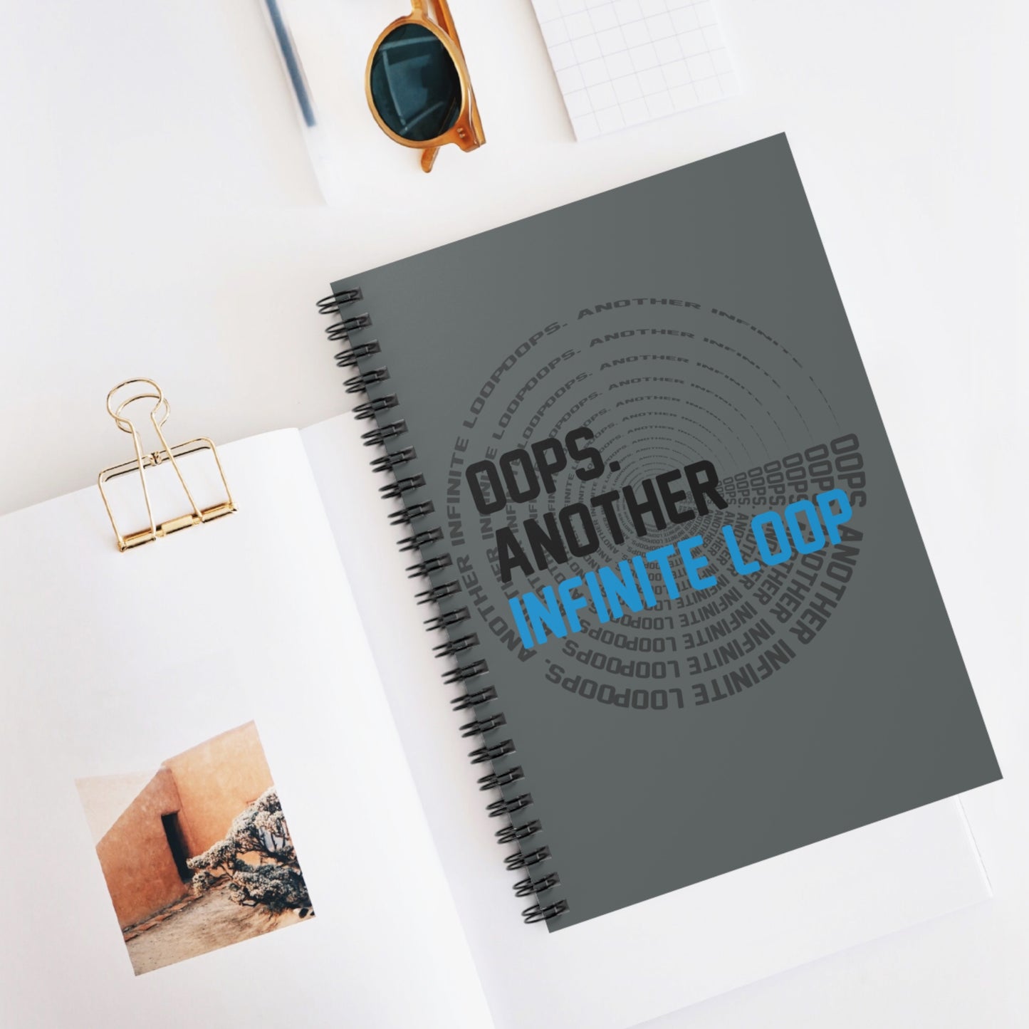 Spiral Notebook - Infinite Loop Humor for Tech Lovers, Geeky Gifts, Study Essential, Office Supplies, Programming Journal