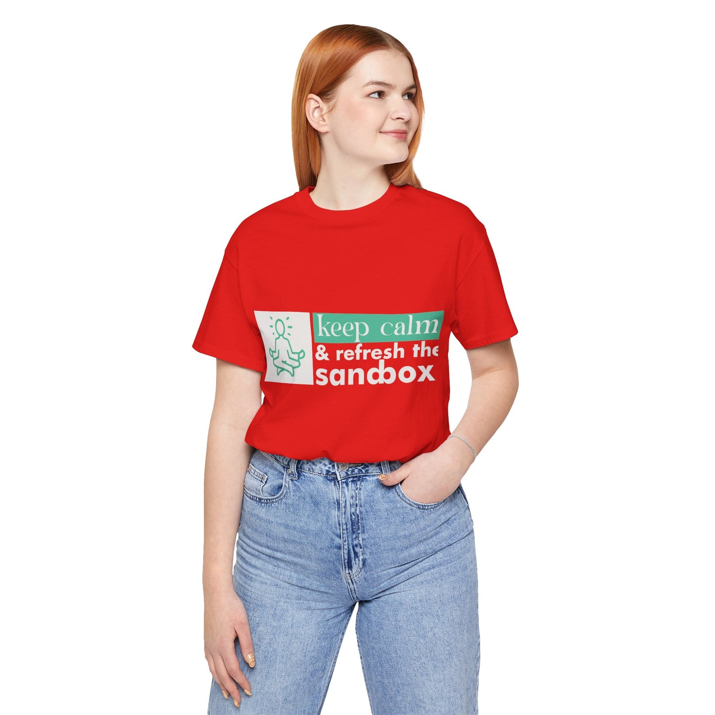 Keep Calm & Refresh the Sandbox Unisex Jersey Tee, Relaxed Fit Shirt, Mindfulness Gift, Casual Style, Summer Wear, Yoga Apparel