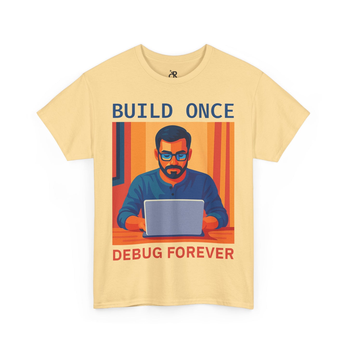 Tech Humor Unisex Heavy Cotton Tee, Geeky Shirt for Programmers, Funny Gift for Developers, Coding Enthusiast Apparel, Debug Forever Design
