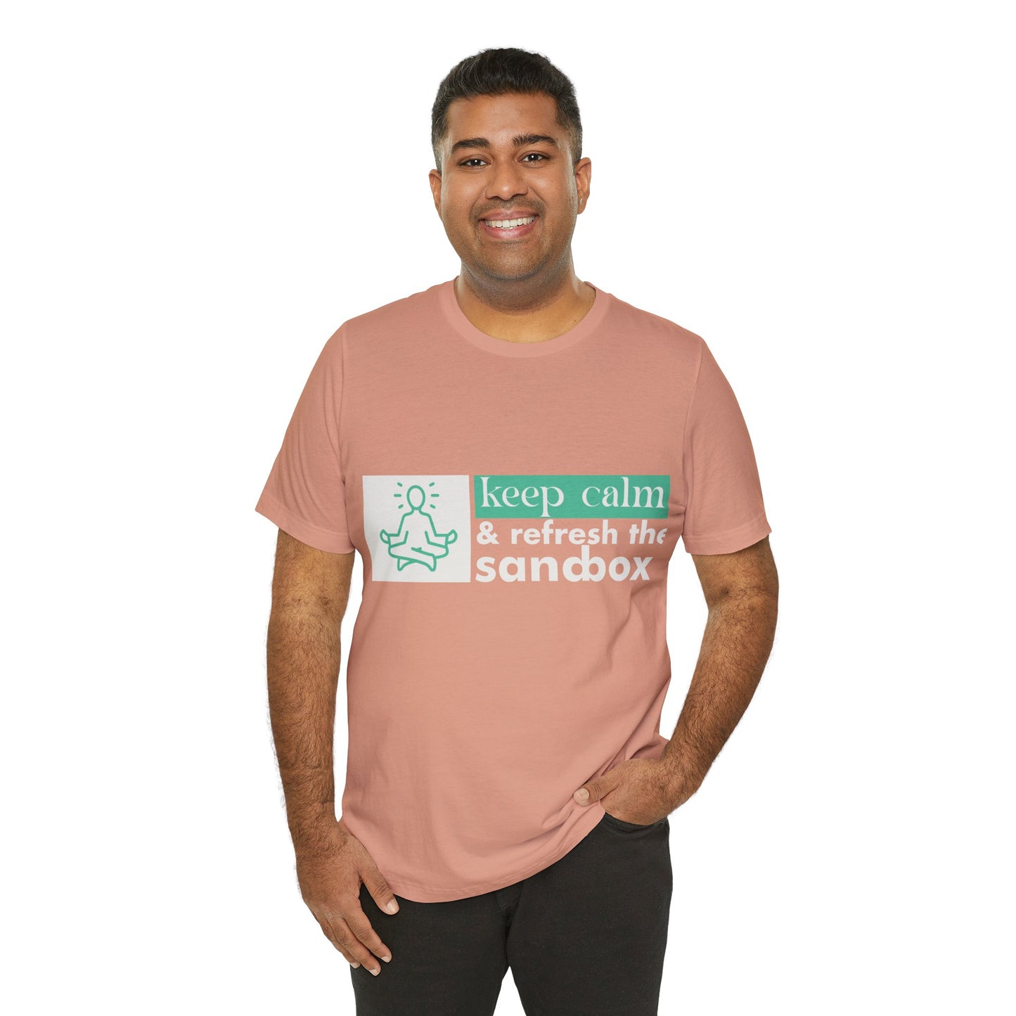 Keep Calm & Refresh the Sandbox Unisex Jersey Tee, Relaxed Fit Shirt, Mindfulness Gift, Casual Style, Summer Wear, Yoga Apparel