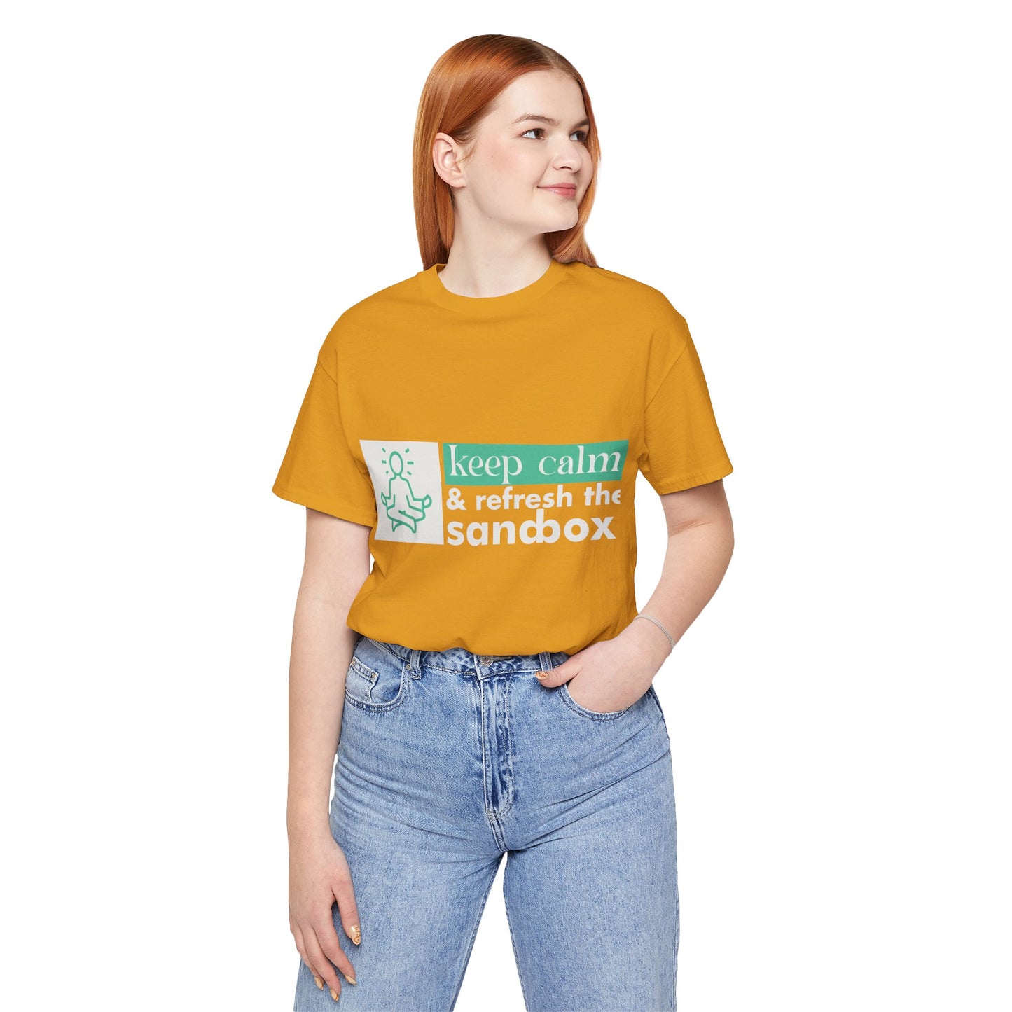 Keep Calm & Refresh the Sandbox Unisex Jersey Tee, Relaxed Fit Shirt, Mindfulness Gift, Casual Style, Summer Wear, Yoga Apparel