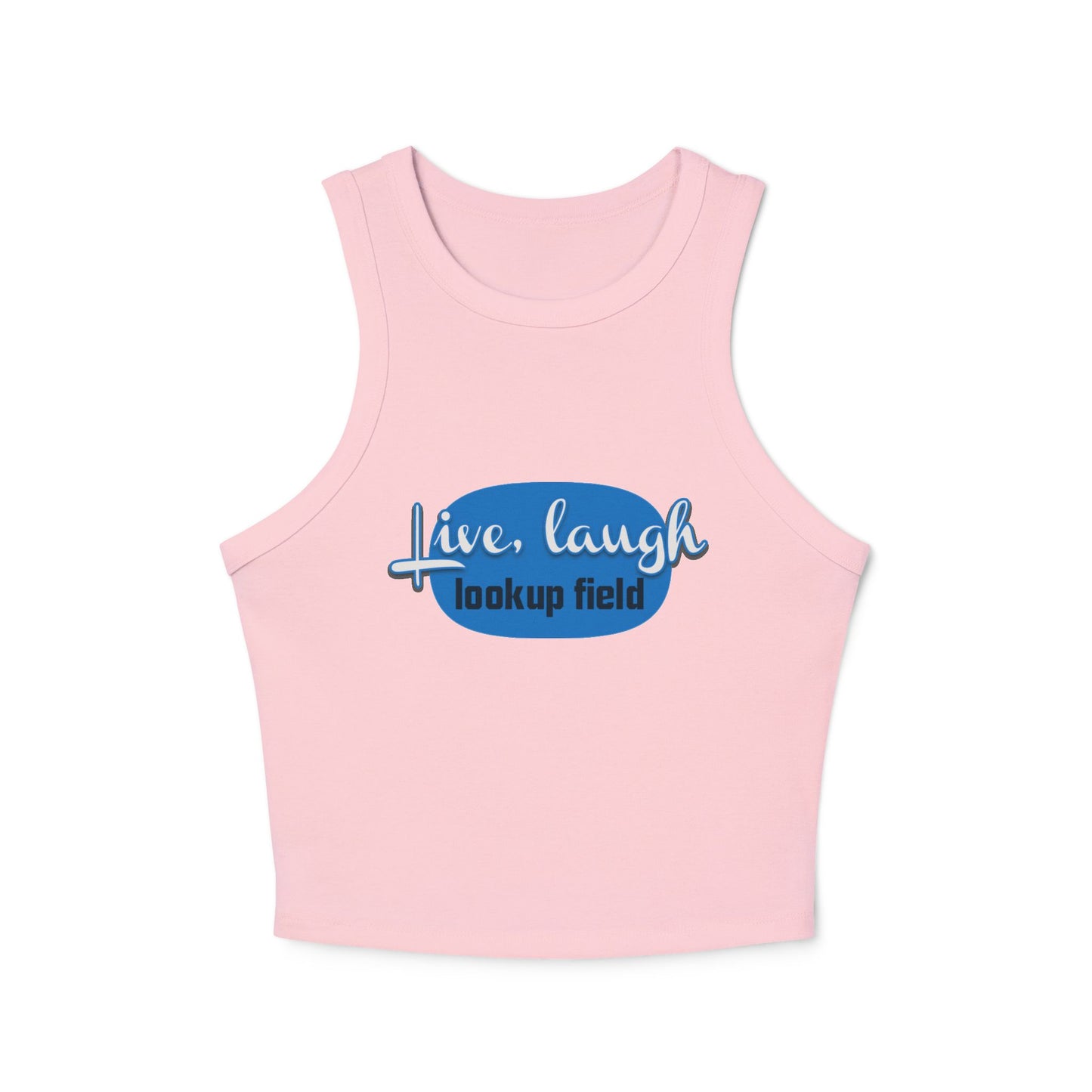 Live Laugh Love Micro Rib Racer Tank Top for Women