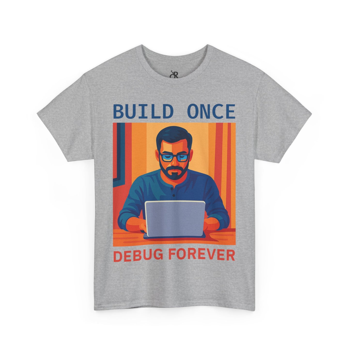 Tech Humor Unisex Heavy Cotton Tee, Geeky Shirt for Programmers, Funny Gift for Developers, Coding Enthusiast Apparel, Debug Forever Design