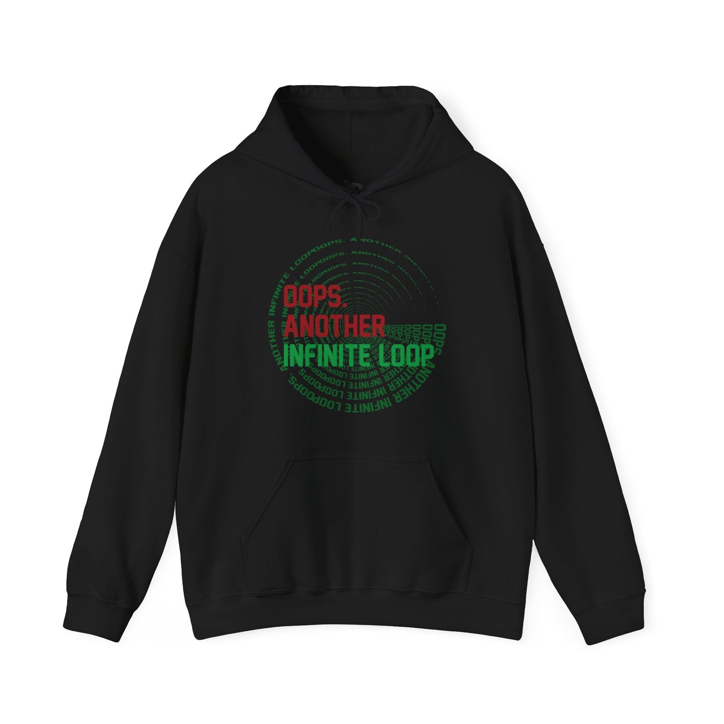Casual Humor Hoodie - "Oops, Another Infinite Loop" - Unisex Sweatshirt for Programmers, Tech Lovers, Cozy Gift, Autumn Wear, Funny Gift