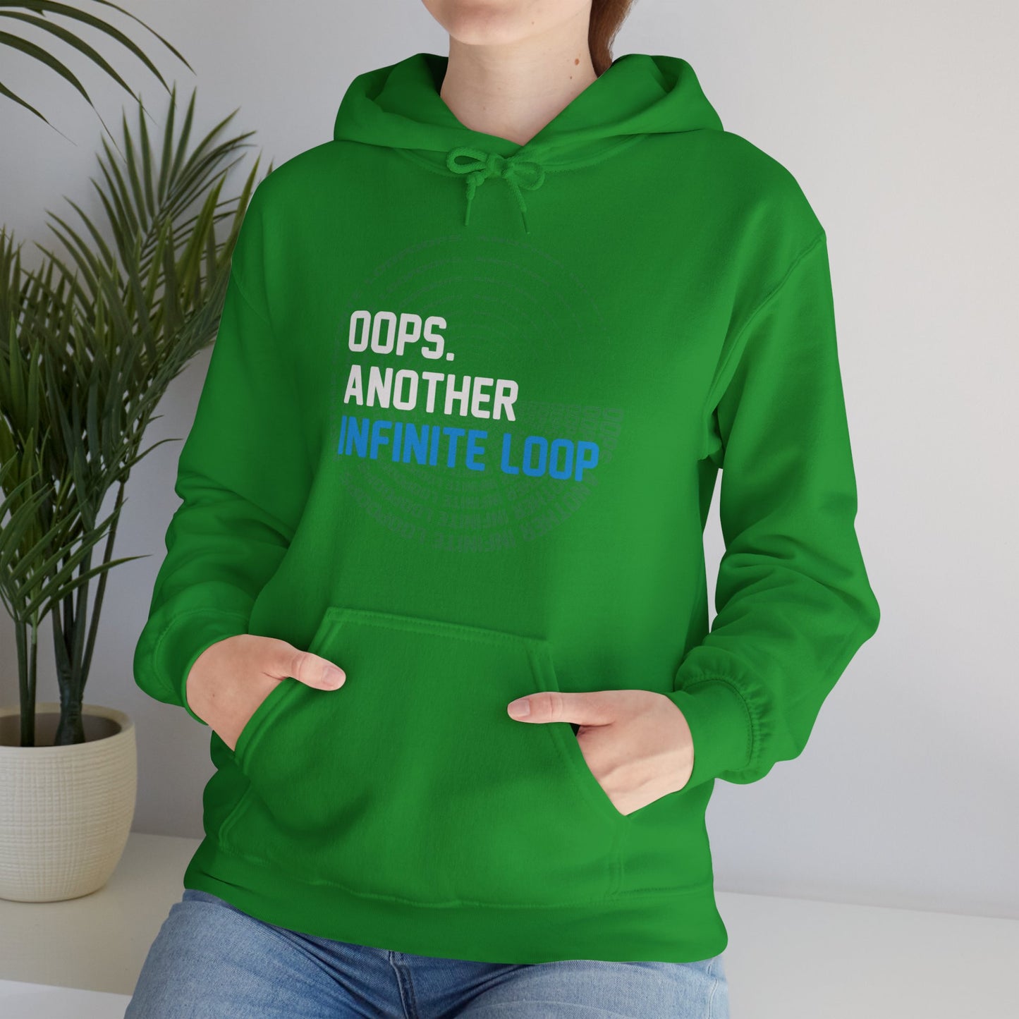 Casual Humor Hoodie - "Oops, Another Infinite Loop" - Unisex Sweatshirt for Programmers, Tech Lovers, Cozy Gift, Autumn Wear, Funny Gift