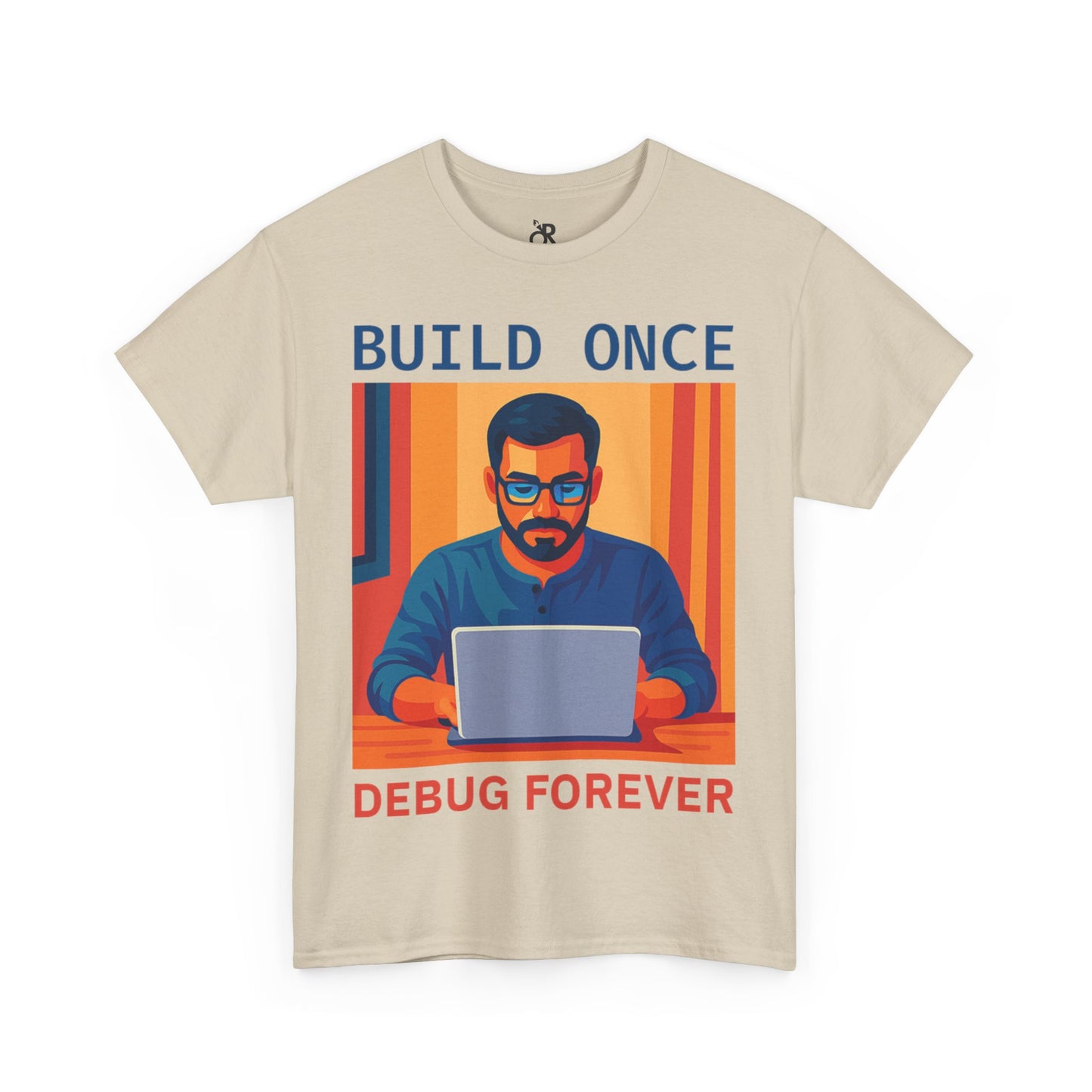Tech Humor Unisex Heavy Cotton Tee, Geeky Shirt for Programmers, Funny Gift for Developers, Coding Enthusiast Apparel, Debug Forever Design