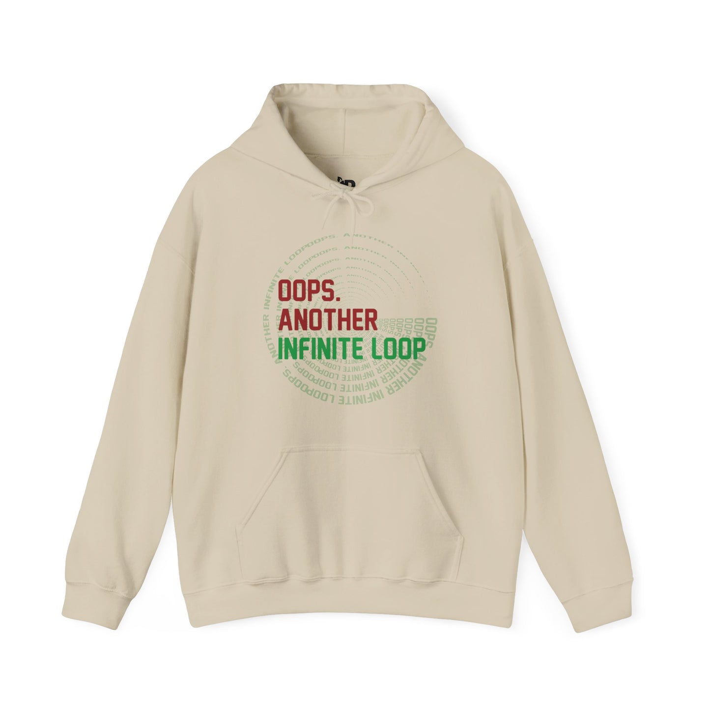 Casual Humor Hoodie - "Oops, Another Infinite Loop" - Unisex Sweatshirt for Programmers, Tech Lovers, Cozy Gift, Autumn Wear, Funny Gift