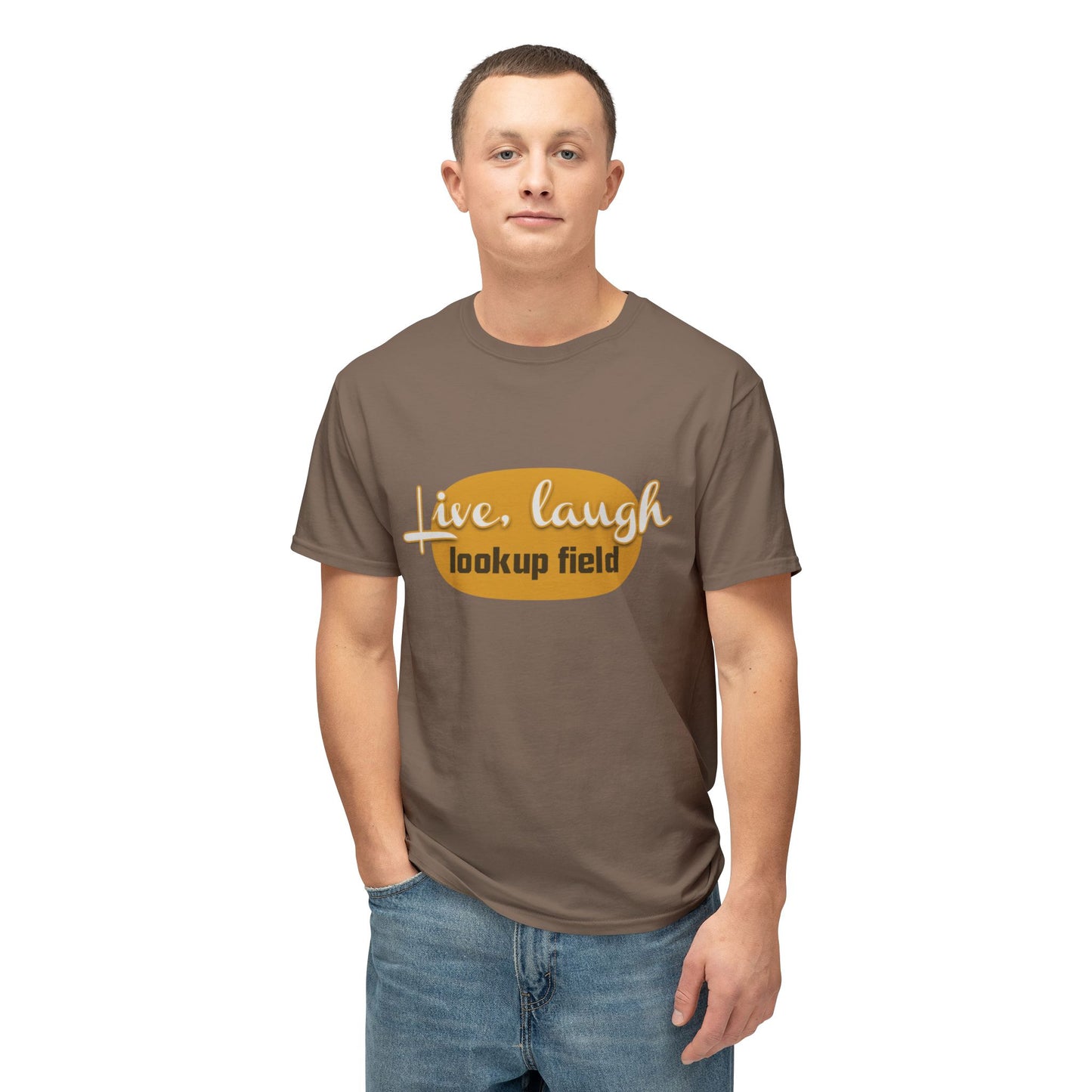 Unisex Graphic T-shirt - 'Live, Laugh, Lookup Field' Tee - Perfect for Casual Outings, Gifts, and Everyday Wear