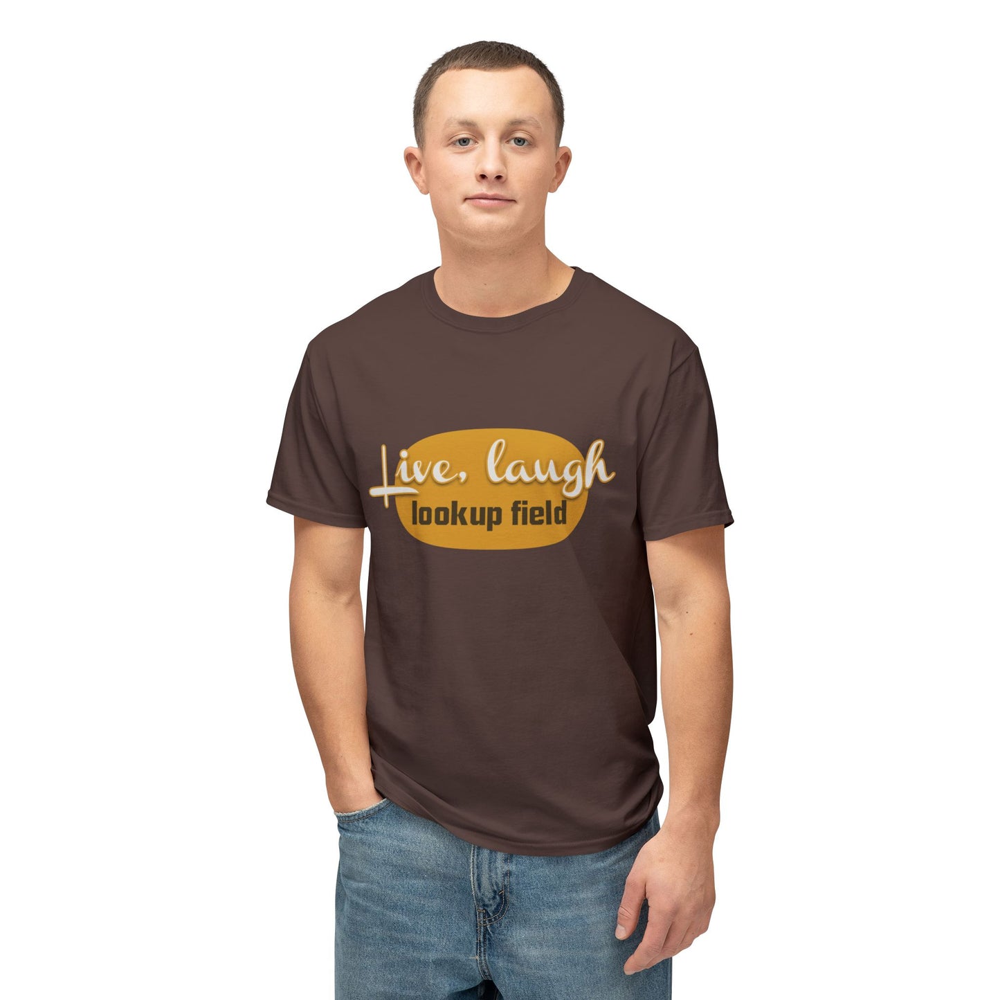 Unisex Graphic T-shirt - 'Live, Laugh, Lookup Field' Tee - Perfect for Casual Outings, Gifts, and Everyday Wear