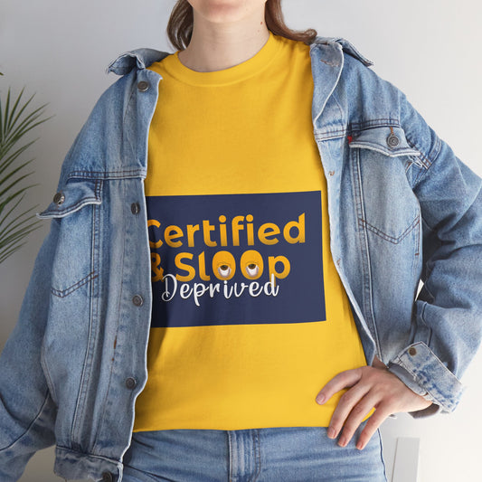 Certified & Sleep Deprived Unisex Heavy Cotton Tee - Perfect for Casual Wear and Nautical Lovers