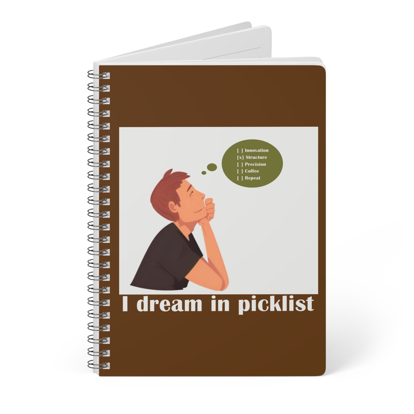 A5 Wirobound Notebook - 'I Dream in Picklist' - Ideal for Planning & Creativity