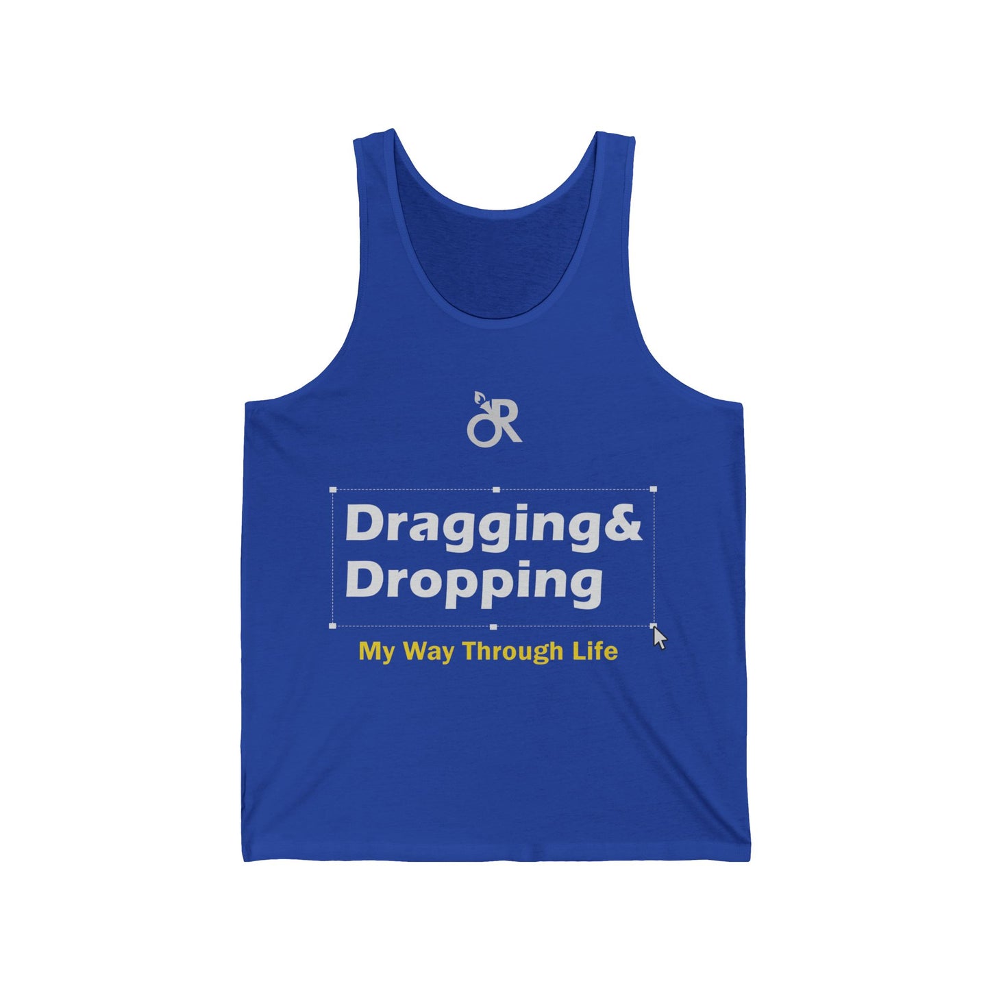 Funny Tech Enthusiast Unisex Jersey Tank - Dragging & Dropping, Gift for Developers, Programmer Apparel, Casual Wear, Summer Outfit