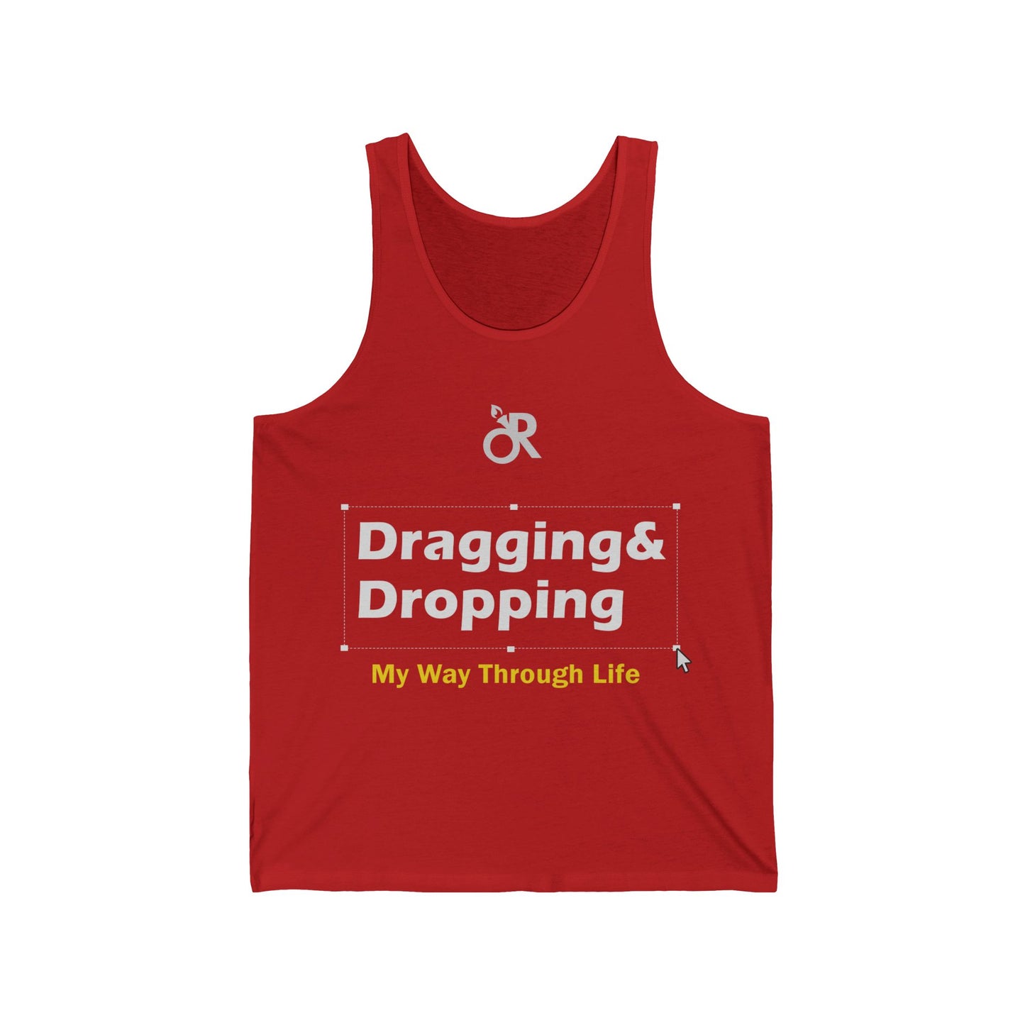 Funny Tech Enthusiast Unisex Jersey Tank - Dragging & Dropping, Gift for Developers, Programmer Apparel, Casual Wear, Summer Outfit