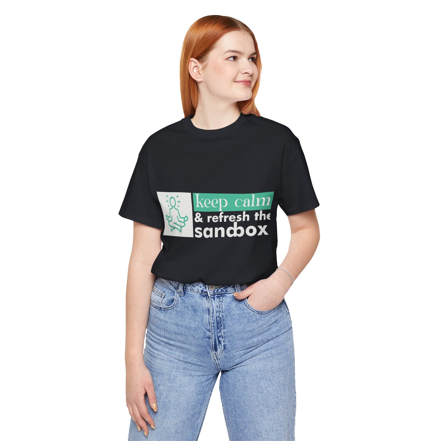 Keep Calm & Refresh the Sandbox Unisex Jersey Tee, Relaxed Fit Shirt, Mindfulness Gift, Casual Style, Summer Wear, Yoga Apparel