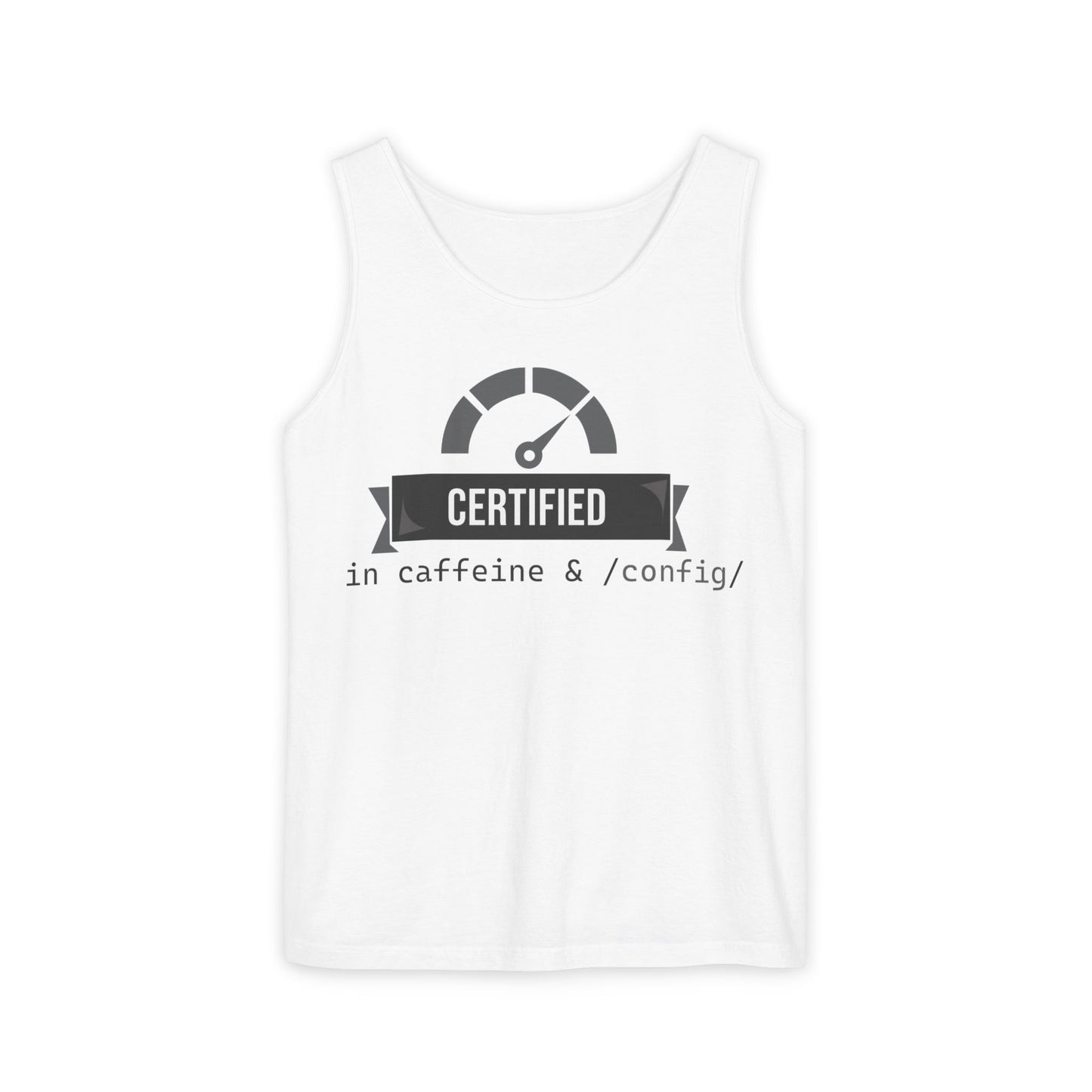 Certified Caffeine Unisex Tank Top, Funny Coffee Lover Shirt, Gift for Barista, Summer Casual Wear, Unique Birthday Present