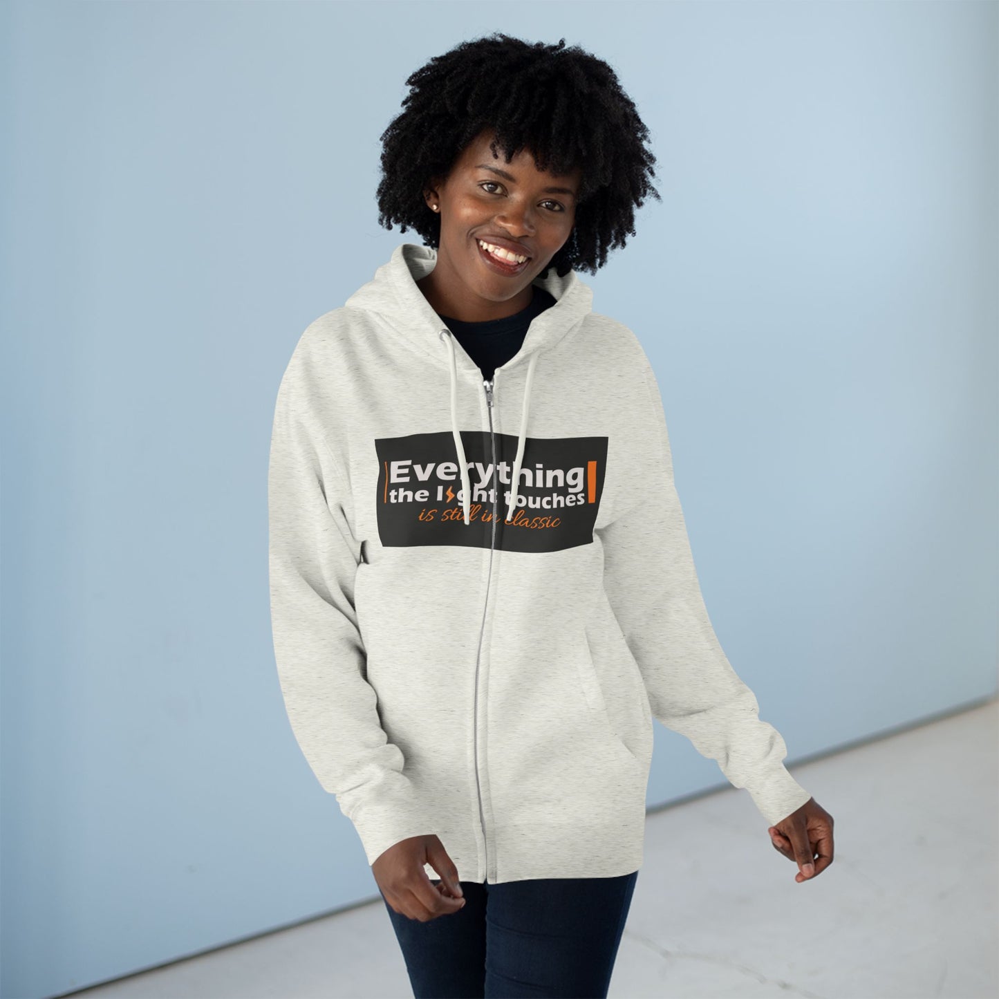 Inspirational Zip Hoodie, Cozy Sweatshirt, Stylish Layer, Unisex Casual Wear, Gift for Friends, Motivational Apparel