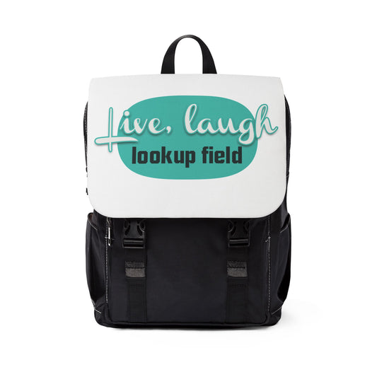Casual Shoulder Backpack | Live Laugh Lookup Field Design | Trendy Daypack, Gift for Students, Travel Essentials, Stylish Bag