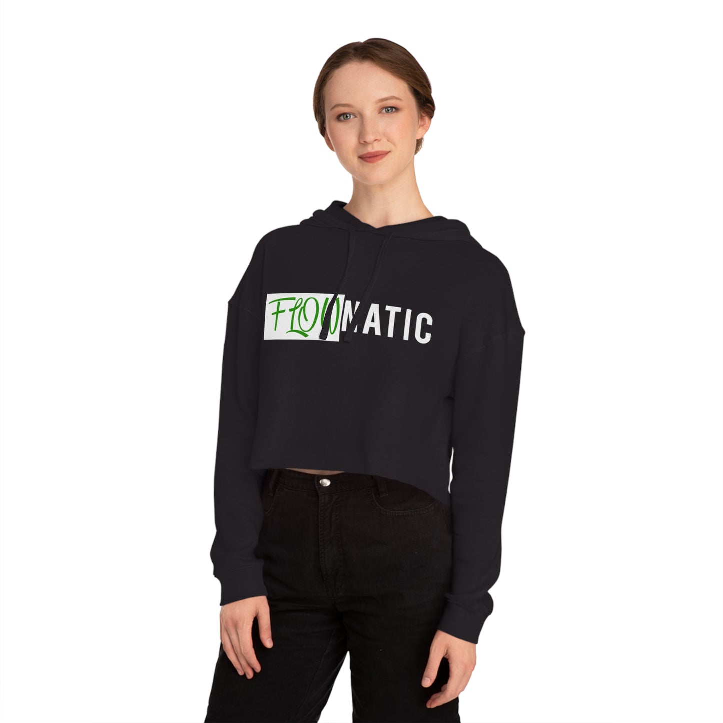 FlowNatic Women's Cropped Hooded Sweatshirt - Stylish and Trendy Activewear for Motivation