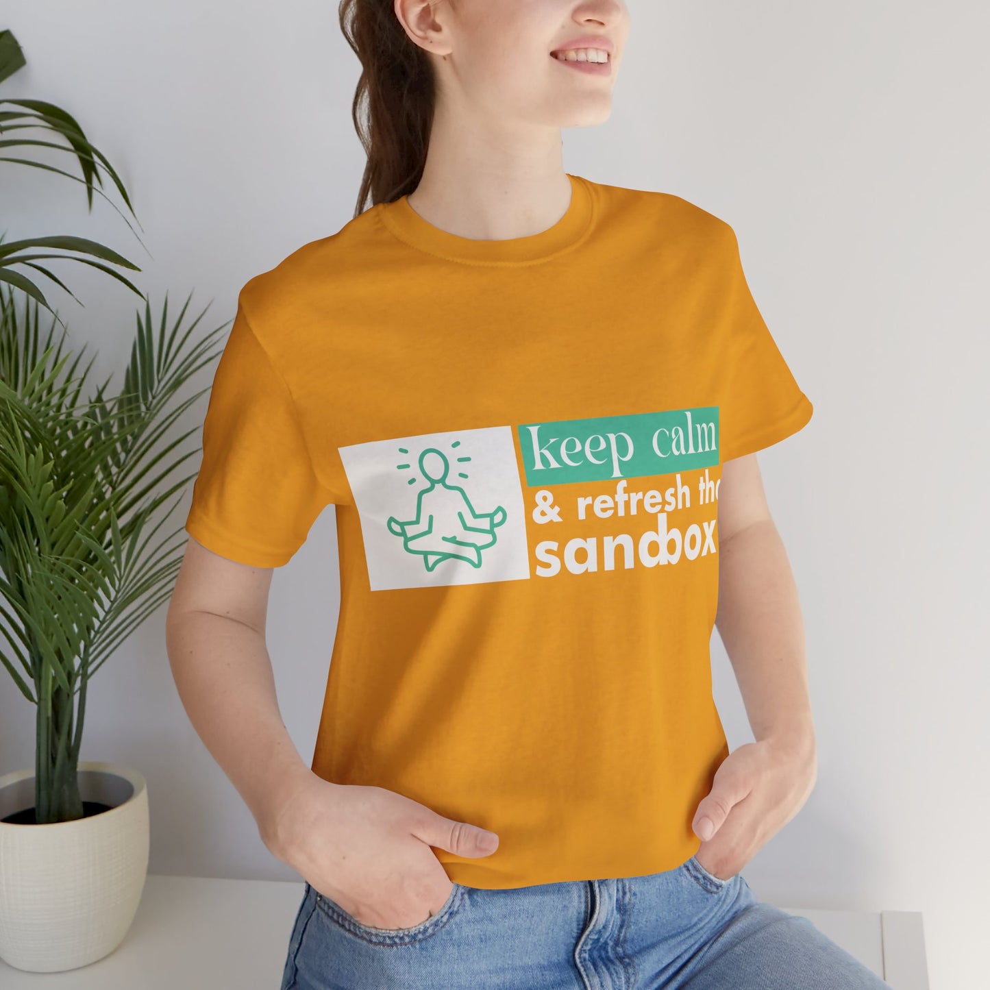 Keep Calm & Refresh the Sandbox Unisex Jersey Tee, Relaxed Fit Shirt, Mindfulness Gift, Casual Style, Summer Wear, Yoga Apparel
