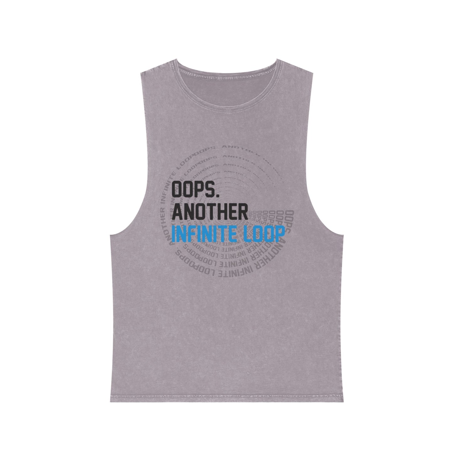 Unisex Stonewash Tank Top with 'Oops, Another Infinite Loop' Design, Casual Summer Wear, Perfect Gift for Tech Lovers, Graphic Tee for [...]
