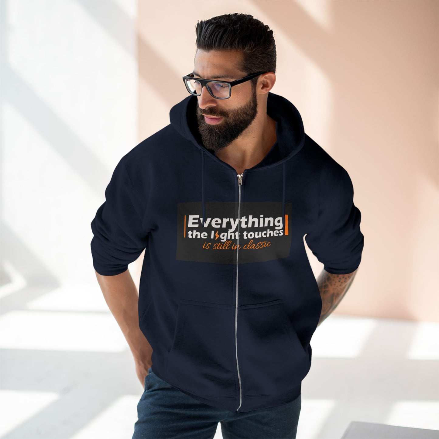 Inspirational Zip Hoodie, Cozy Sweatshirt, Stylish Layer, Unisex Casual Wear, Gift for Friends, Motivational Apparel