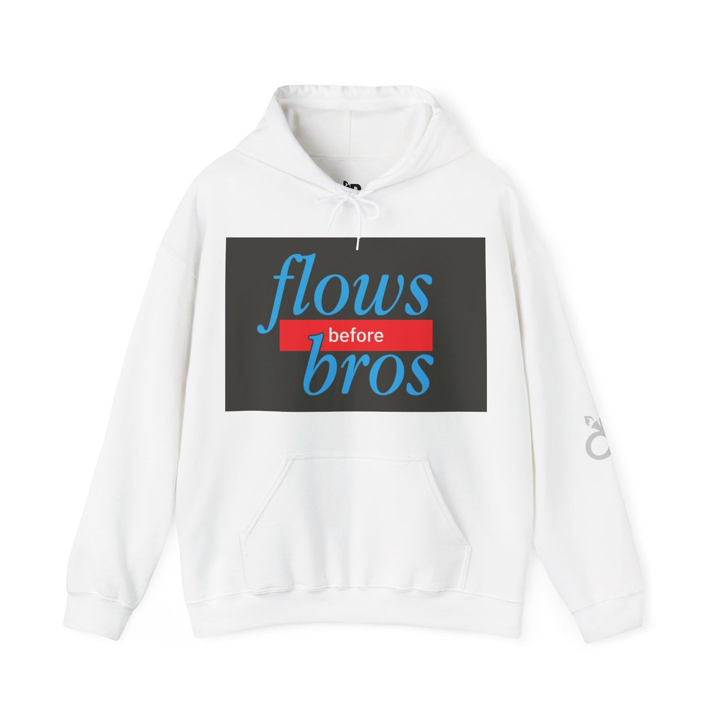 Trendy Hoodie with 'flows before bros' Design, Unisex Sweatshirt, Casual Wear, Gift for Friends, Everyday Comfort