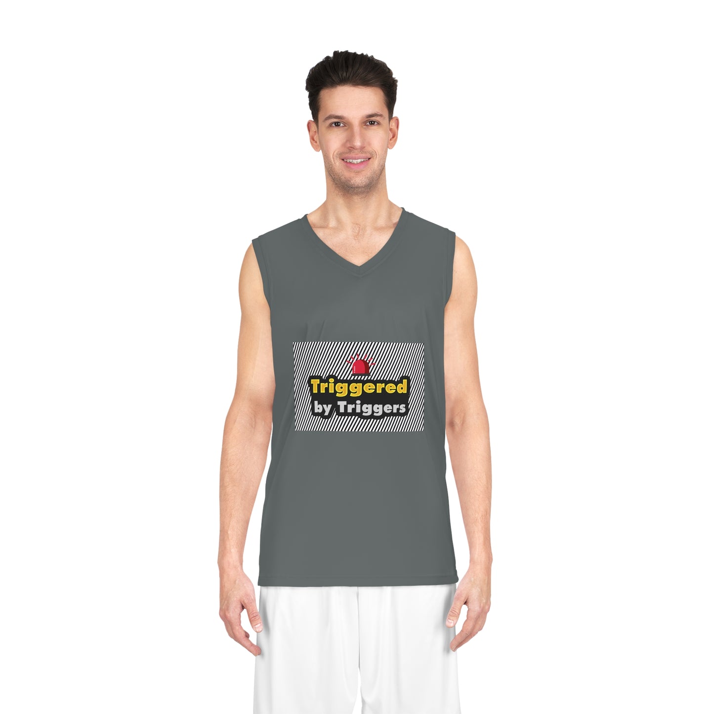 Sporty Basketball Jersey - Triggered by Triggers, Gift for Athletes, Sportswear, Activewear, Unique Team Jersey, Casual Summer Wear