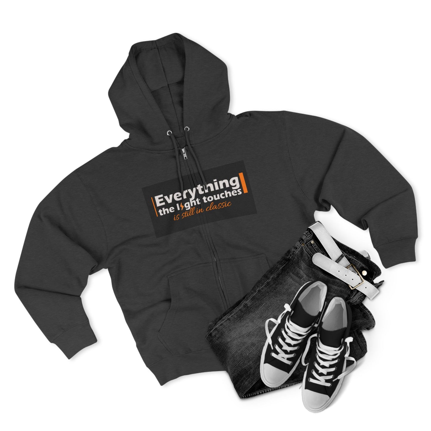 Inspirational Zip Hoodie, Cozy Sweatshirt, Stylish Layer, Unisex Casual Wear, Gift for Friends, Motivational Apparel