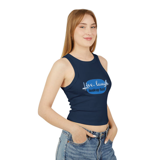 Live Laugh Love Micro Rib Racer Tank Top for Women