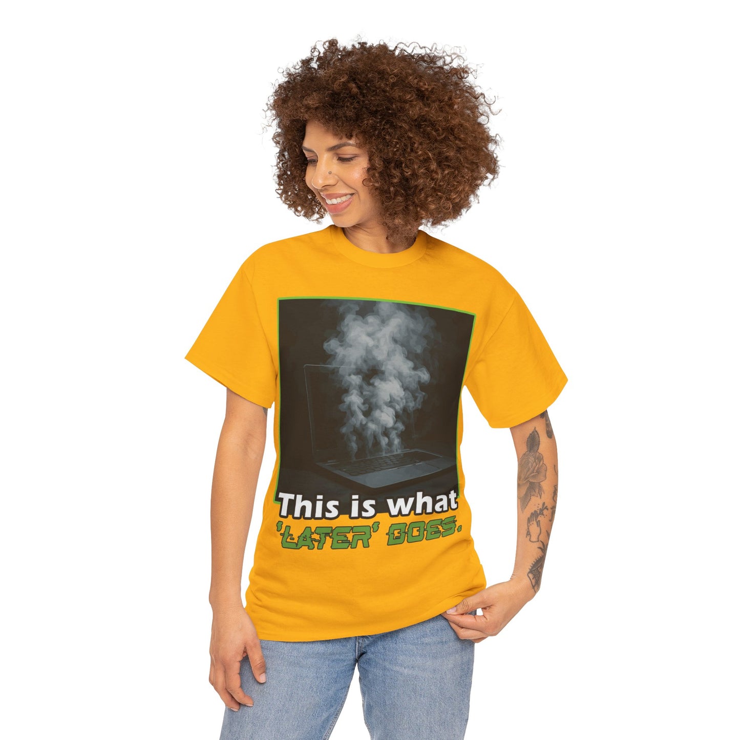 Unisex Heavy Cotton Tee - This is what 'LATER' DOSE.  Funny Shirt, Gift for Friends, Casual Wear, Statement Tee, Birthday Gift