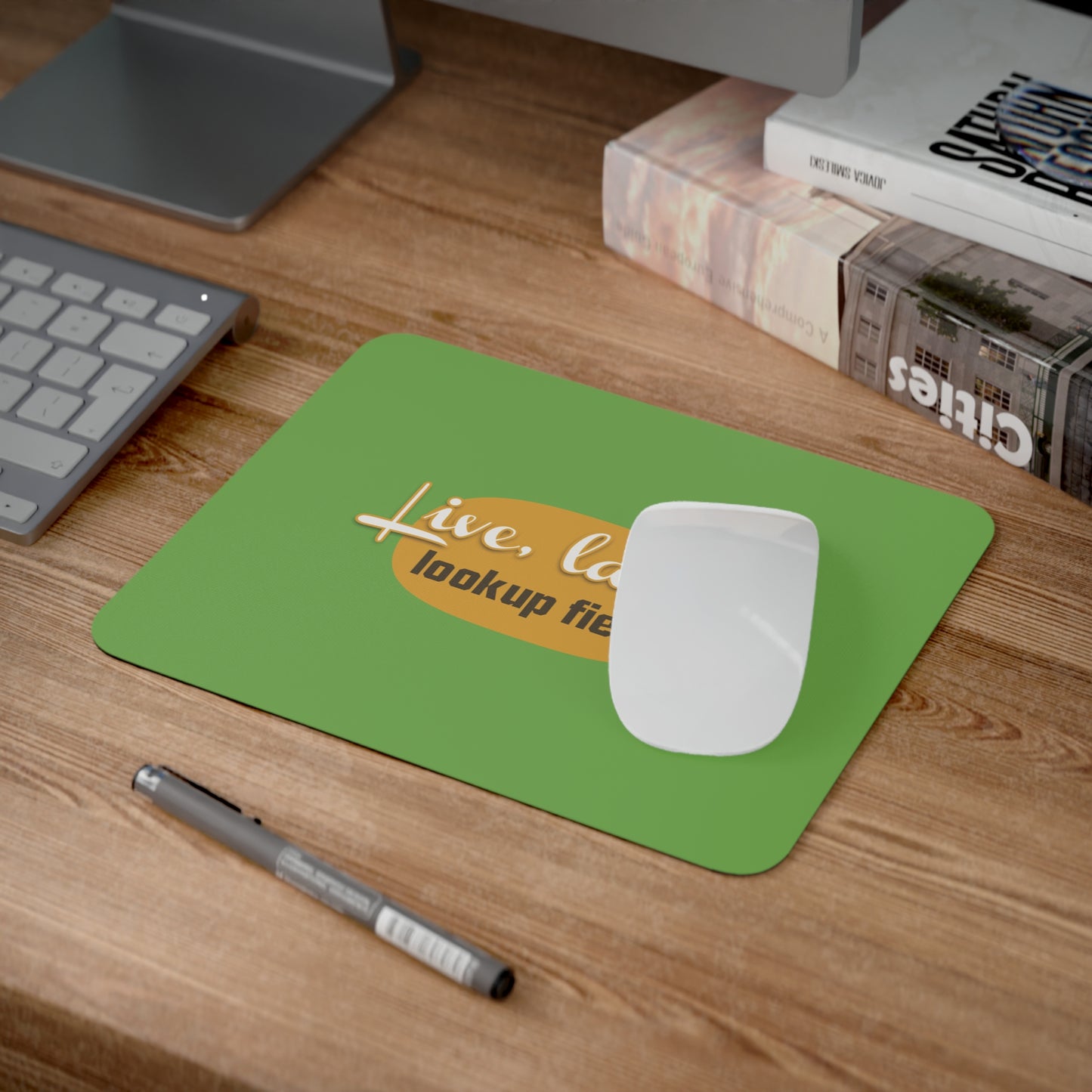 Desk Mouse Pad | I Live Between Classic & Lightning | Office Decor, Gamer Gift, Fun Desk Accessory, Work from Home