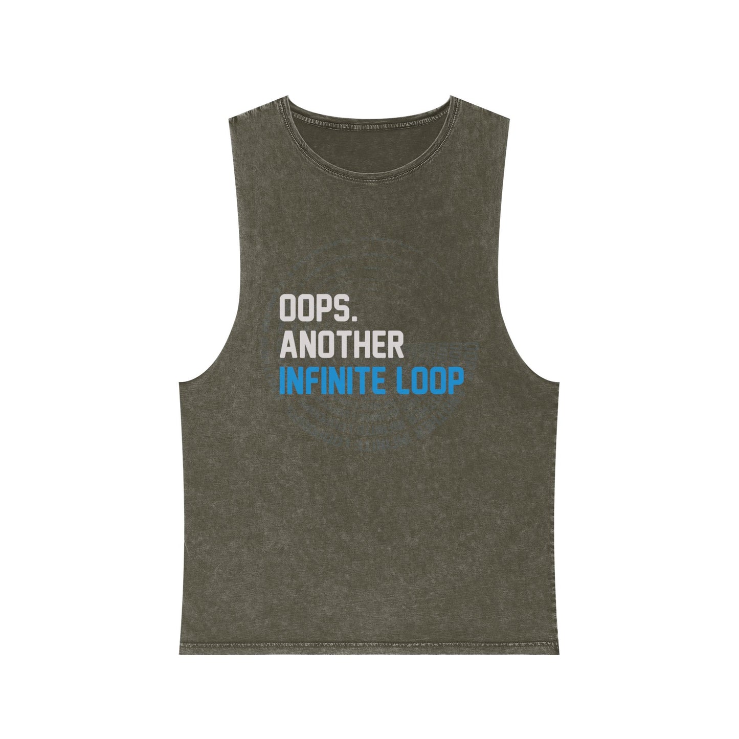 Unisex Stonewash Tank Top with 'Oops, Another Infinite Loop' Design, Casual Summer Wear, Perfect Gift for Tech Lovers, Graphic Tee for [...]