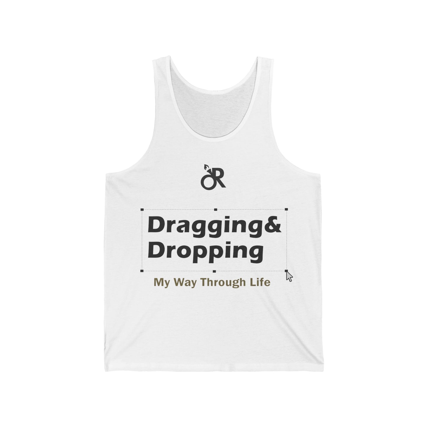 Funny Tech Enthusiast Unisex Jersey Tank - Dragging & Dropping, Gift for Developers, Programmer Apparel, Casual Wear, Summer Outfit