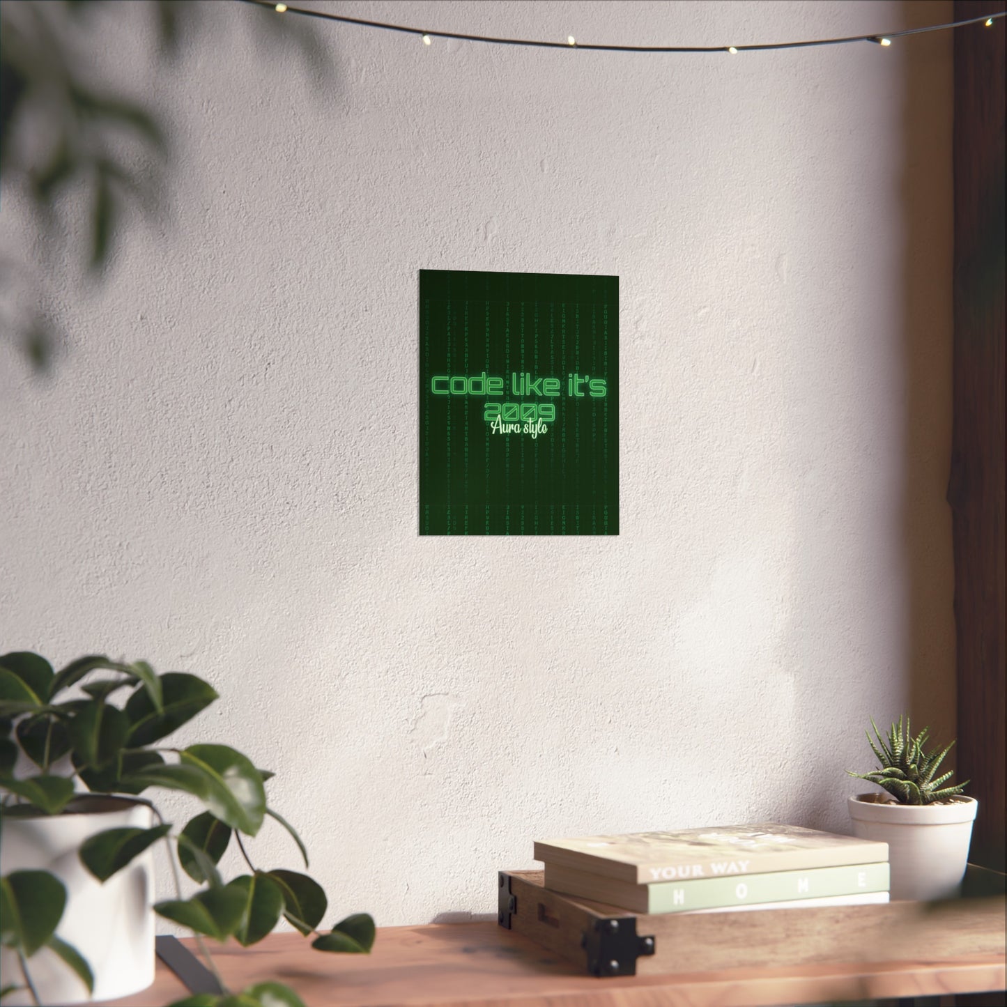 Neon Code Themed Fine Art Poster - Perfect for Tech Lovers and Gamers