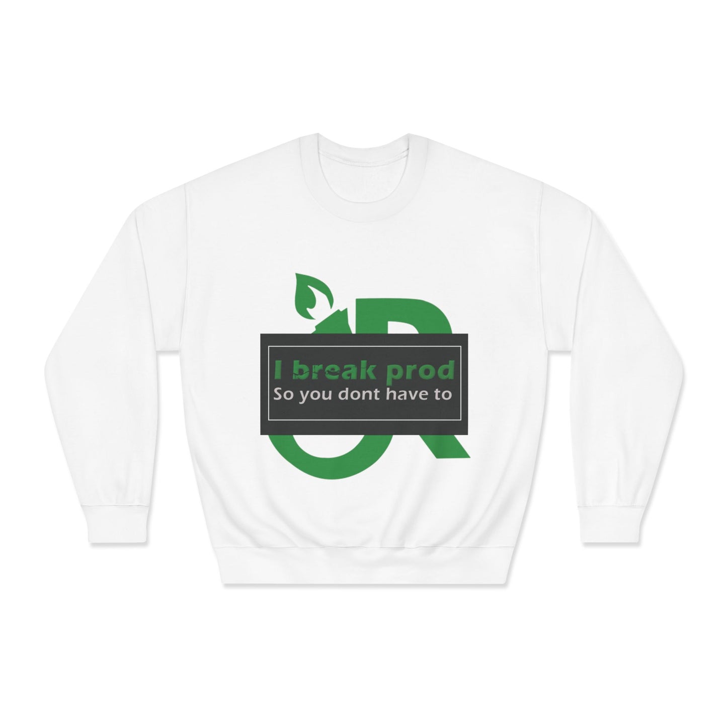 Eco-Friendly Humor Crewneck Sweatshirt - Perfect for Techies, Programmers, Casual Wear, Eco-Conscious Gifts, Geeky Apparel