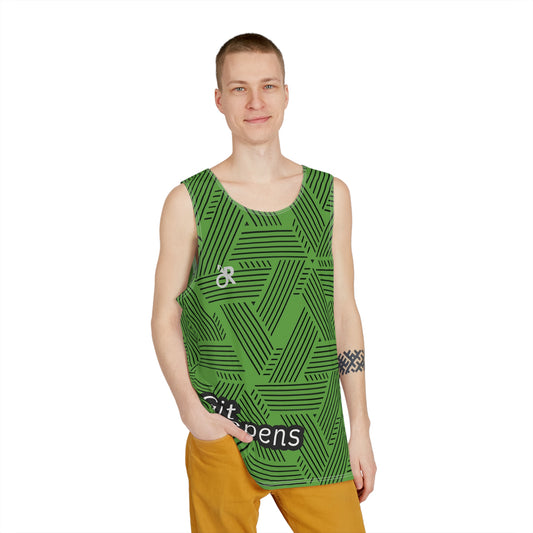 Men's AOP Tank Top - 'Git Happens' - Fun Workout Gear, Summer Essential, Casual Wear, Gifts for Him, Graphic Apparel