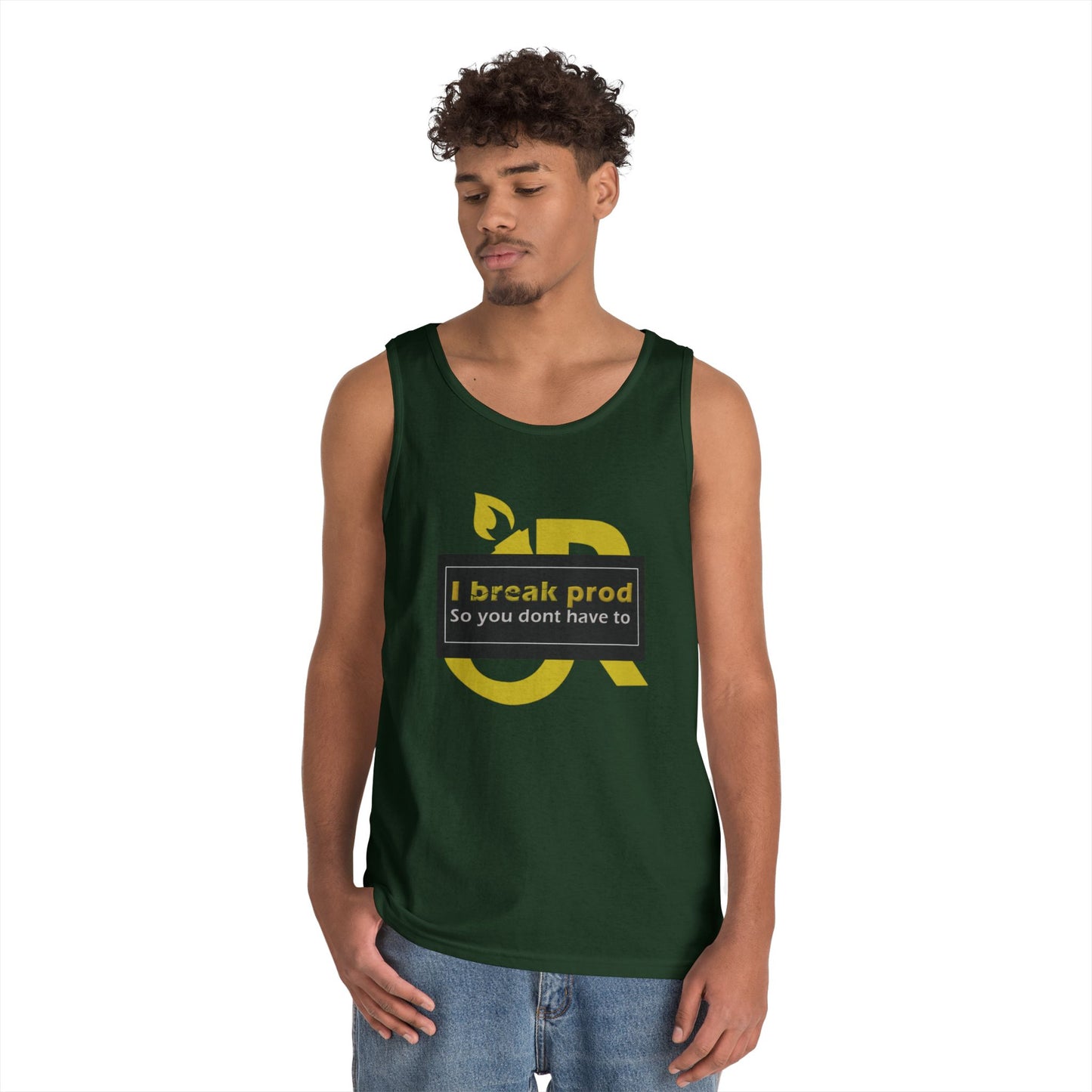 Unisex Heavy Cotton Tank Top with "I Break Prod" Design - Summer Essential for Men and Women, Casual Wear, Gift Idea, Fitness Apparel