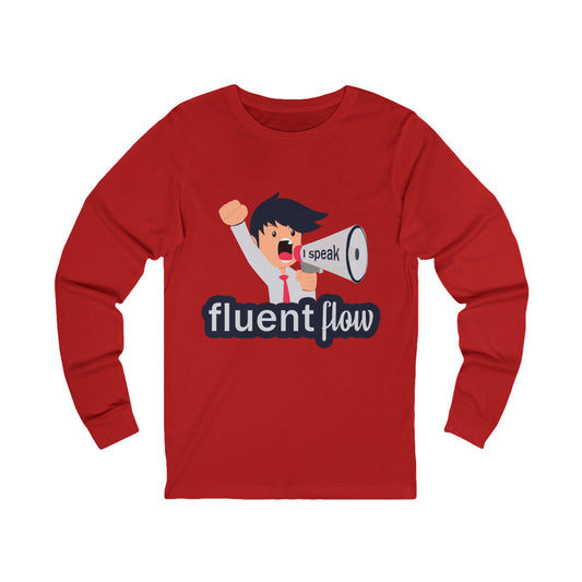 Fluent Flow Unisex Long Sleeve Tee - Perfect for Language Learners & Public Speakers