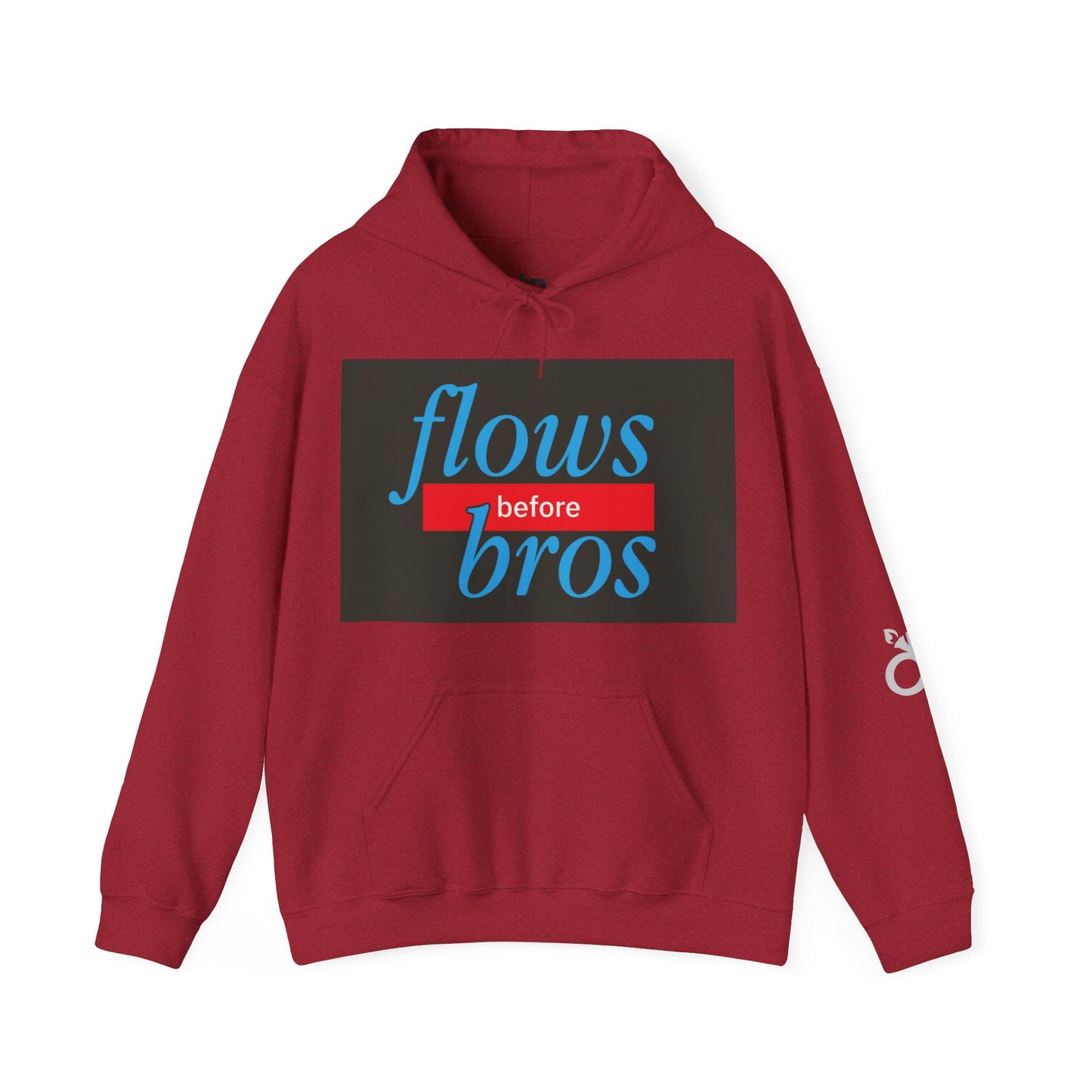 Trendy Hoodie with 'flows before bros' Design, Unisex Sweatshirt, Casual Wear, Gift for Friends, Everyday Comfort